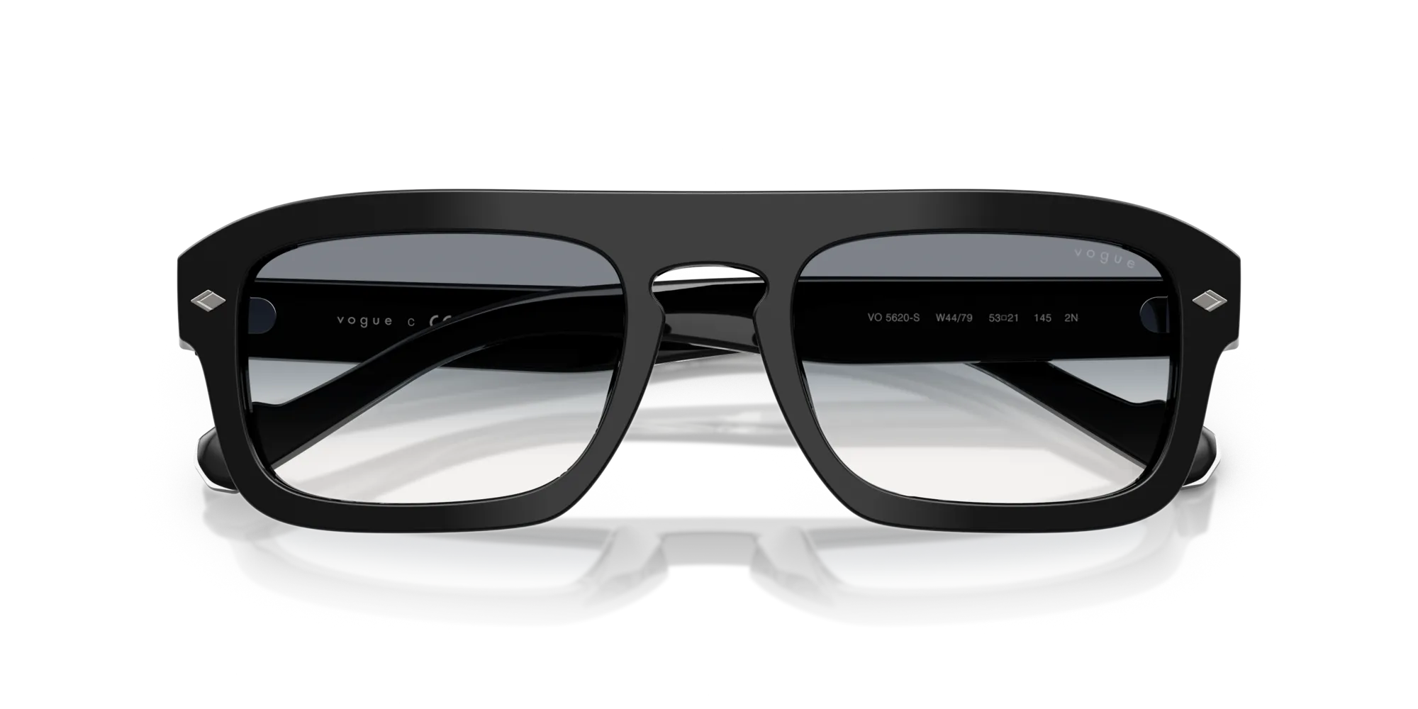 VOGUE EYEWEAR VO5620S W44/79 Occhiali da sole Acetato Nero Blu Geometrica Normale Sfumato - immagine 2