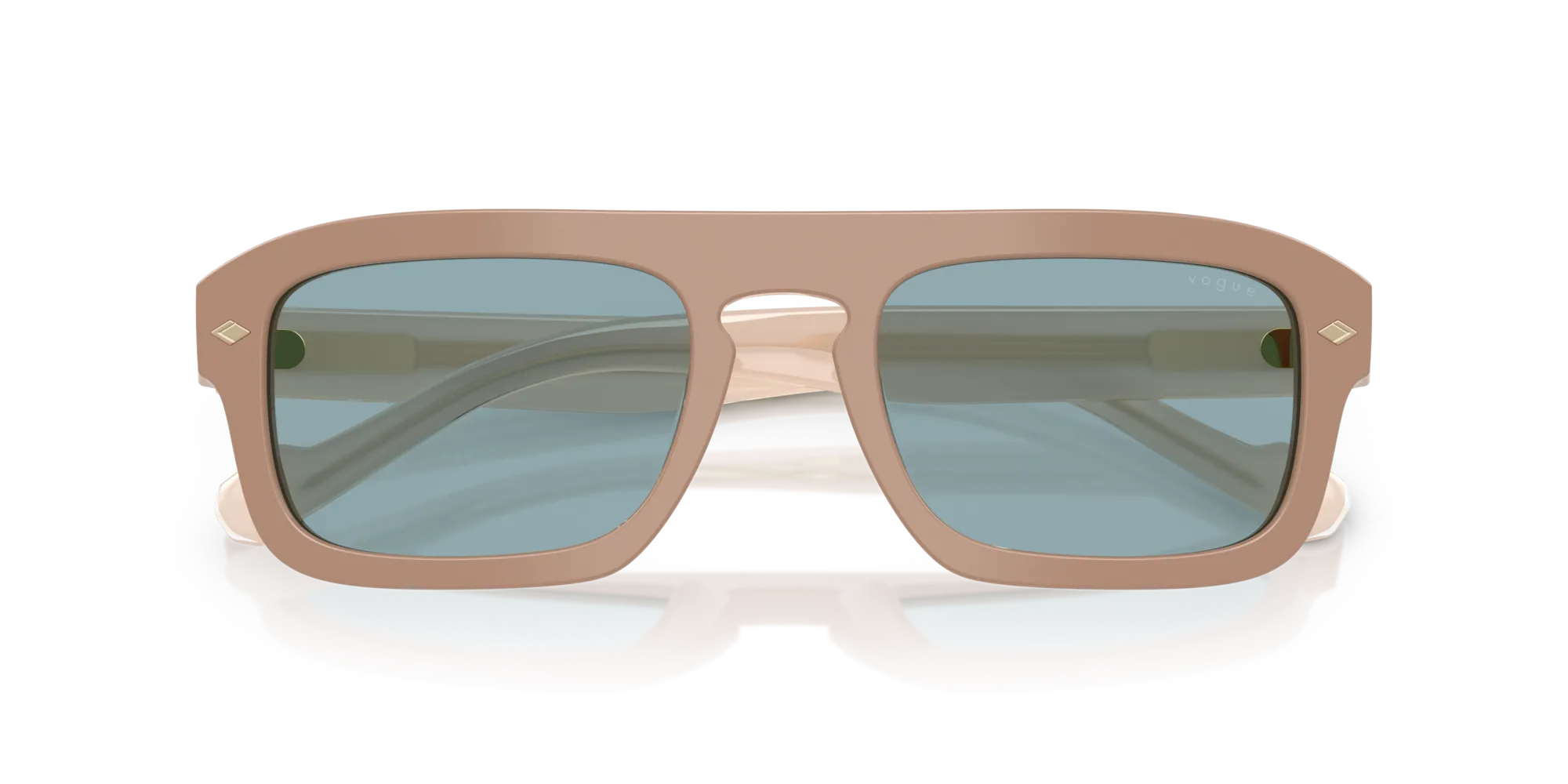 VOGUE EYEWEAR VO5620S 321680 Occhiali da sole Acetato Beige Blu Geometrica Normale - immagine 2
