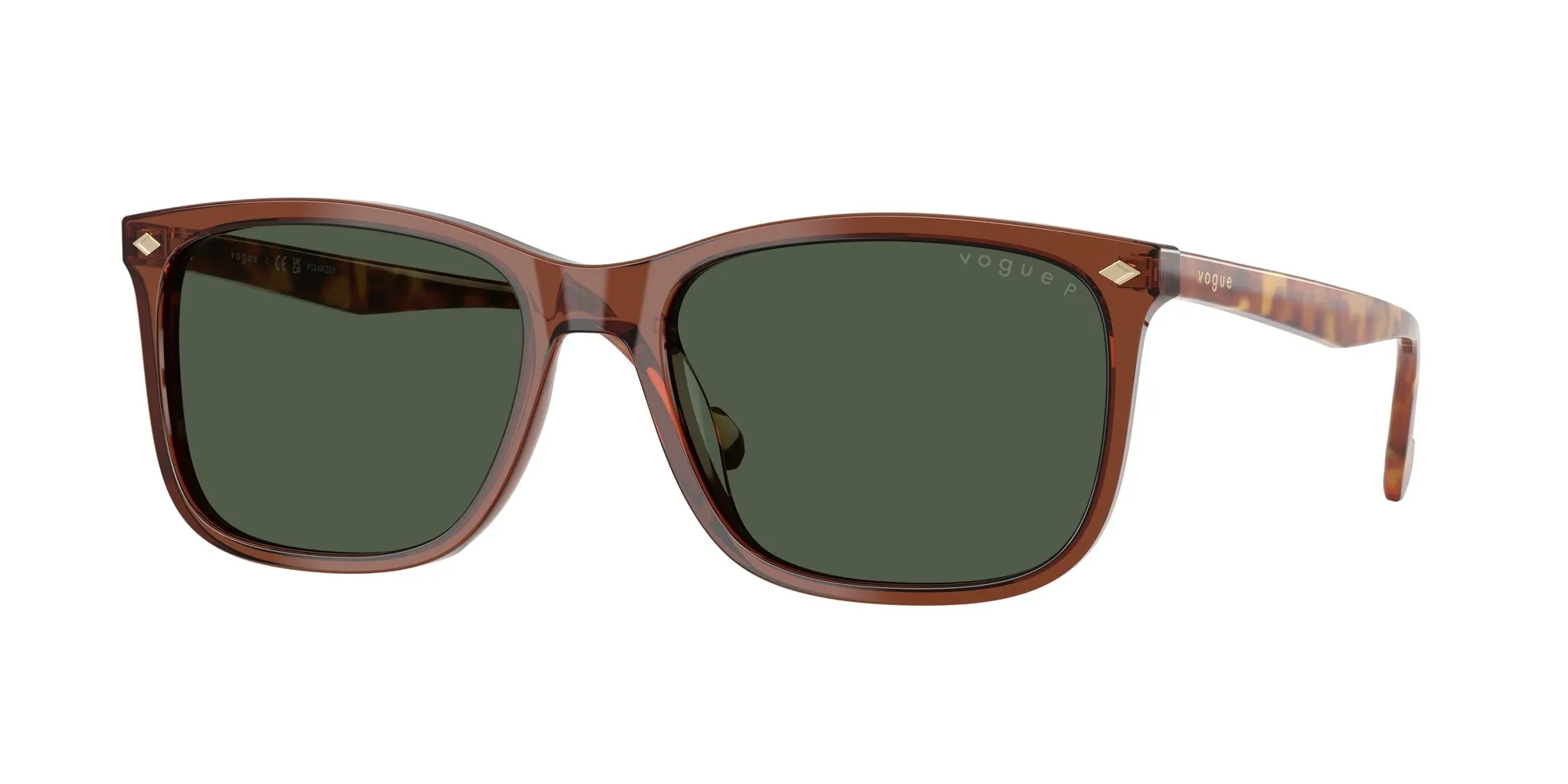 VOGUE EYEWEAR VO5618S 32029A Occhiali da sole Acetato Marrone Verde Pillow Polarizzata - immagine 1