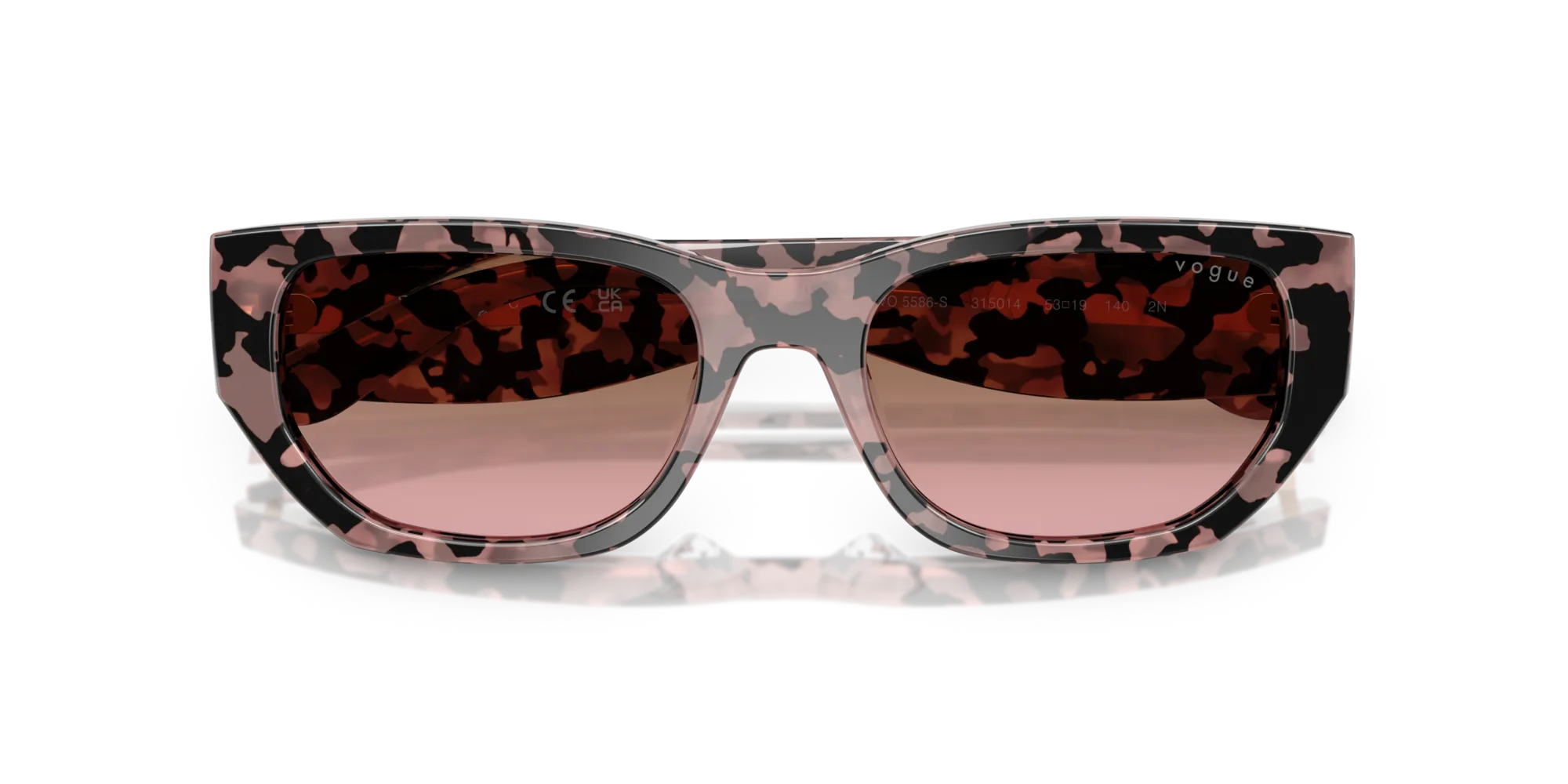 VOGUE EYEWEAR VO5586S 315014 Occhiali da sole Acetato Tartaruga Rosa Squadrata Normale Sfumato - immagine 2