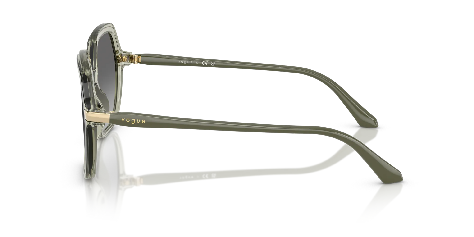 VOGUE EYEWEAR VO5561S 302211 Occhiali da sole Acetato Verde Grigio Squadrata Normale Sfumato - immagine 4