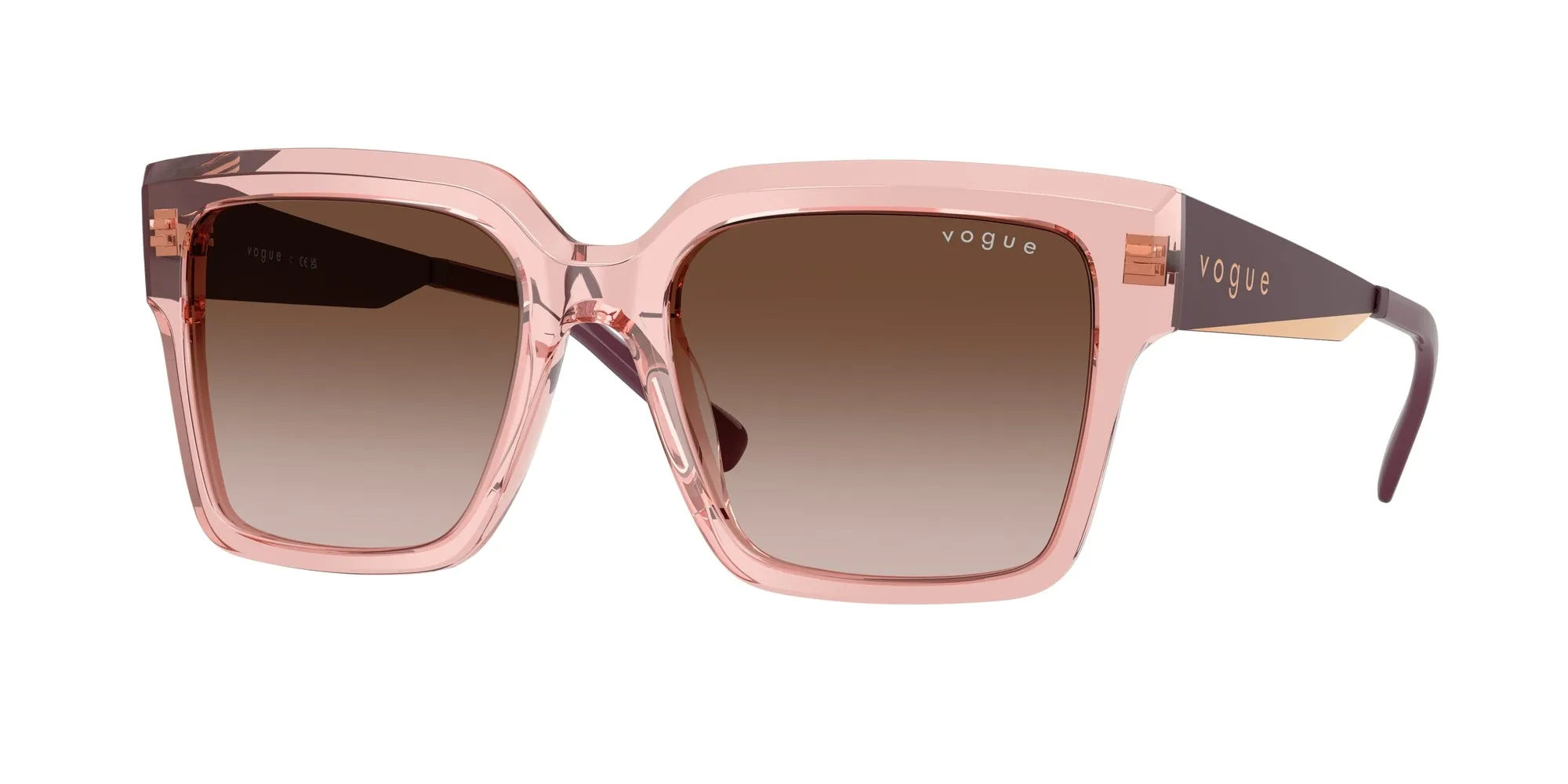 VOGUE EYEWEAR VO5553S 286413 Occhiali da sole Acetato Rosa Marrone Squadrata Normale Sfumato - immagine 1