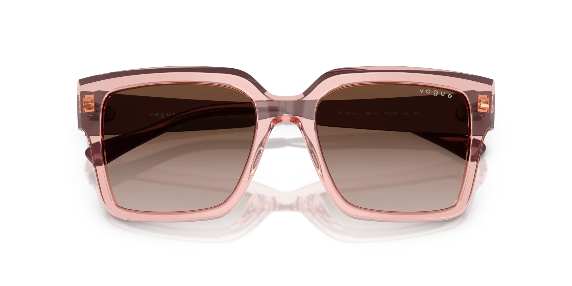 VOGUE EYEWEAR VO5553S 286413 Occhiali da sole Acetato Rosa Marrone Squadrata Normale Sfumato - immagine 2