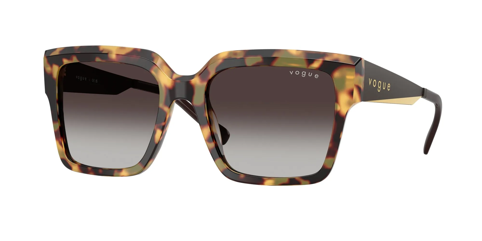 VOGUE EYEWEAR VO5553S 26058G Occhiali da sole Acetato Tartaruga Grigio Squadrata Normale Sfumato - immagine 1
