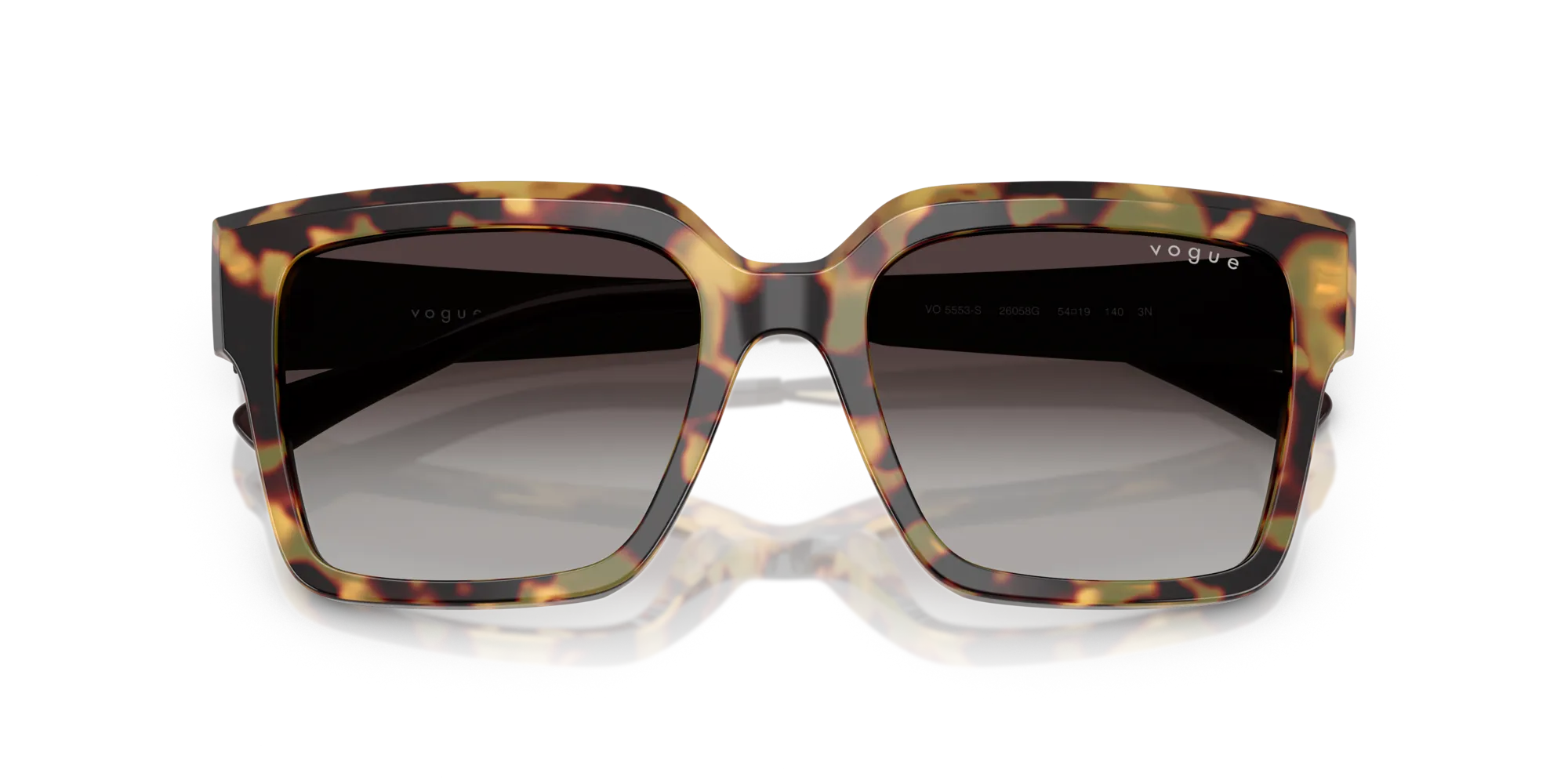 VOGUE EYEWEAR VO5553S 26058G Occhiali da sole Acetato Tartaruga Grigio Squadrata Normale Sfumato - immagine 2