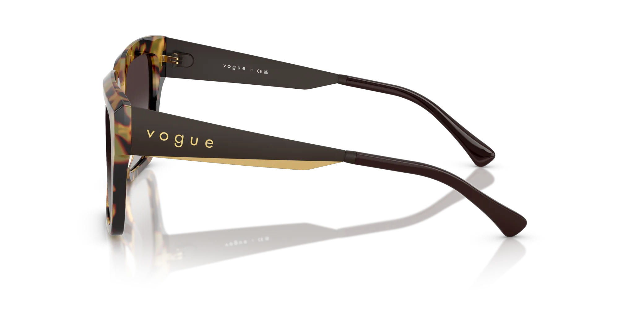 VOGUE EYEWEAR VO5553S 26058G Occhiali da sole Acetato Tartaruga Grigio Squadrata Normale Sfumato - immagine 4