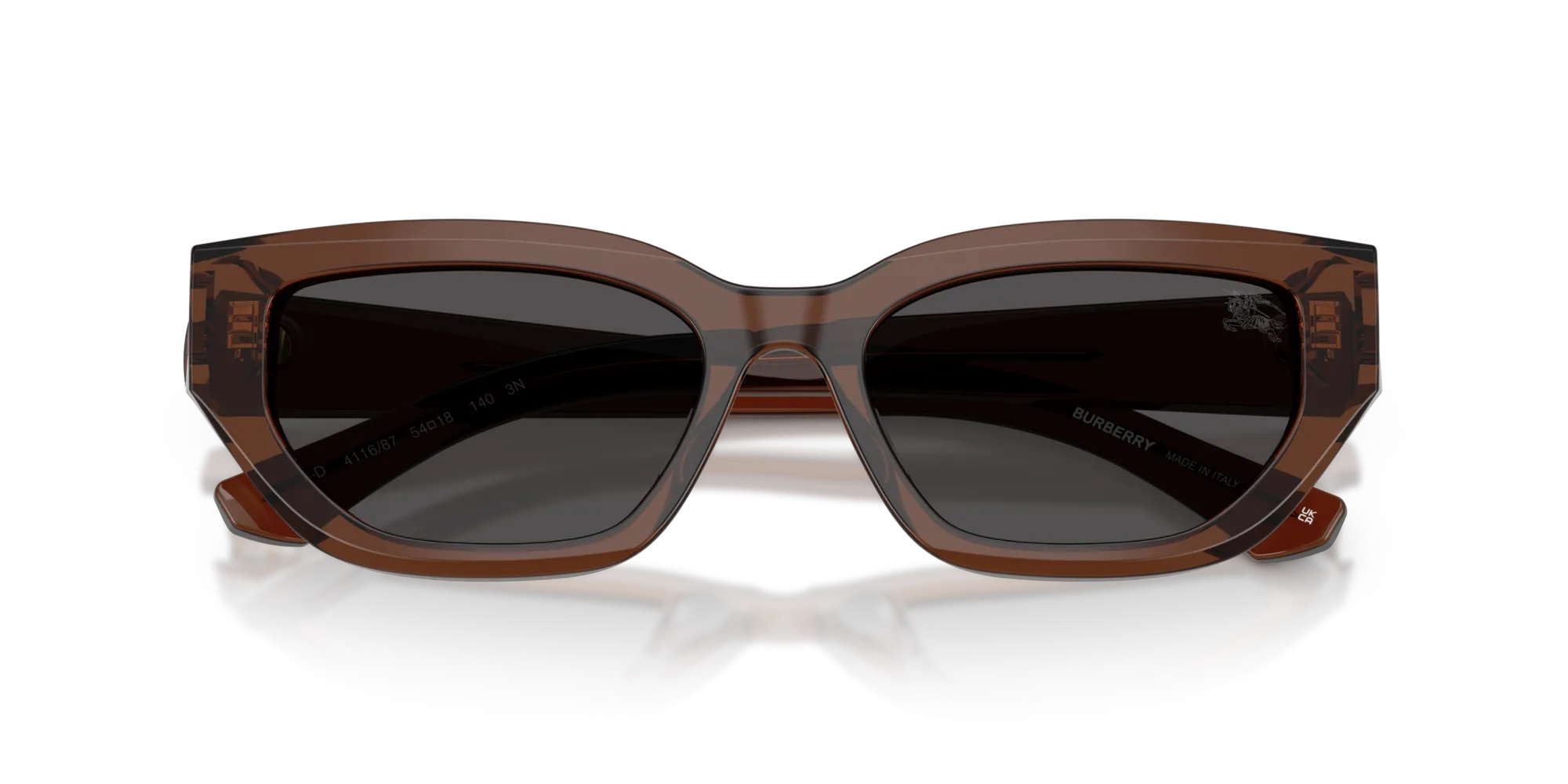Burberry BE4463D 411687 Occhiali da sole Acetato Marrone Grigio Cat Eye Normale - immagine 2