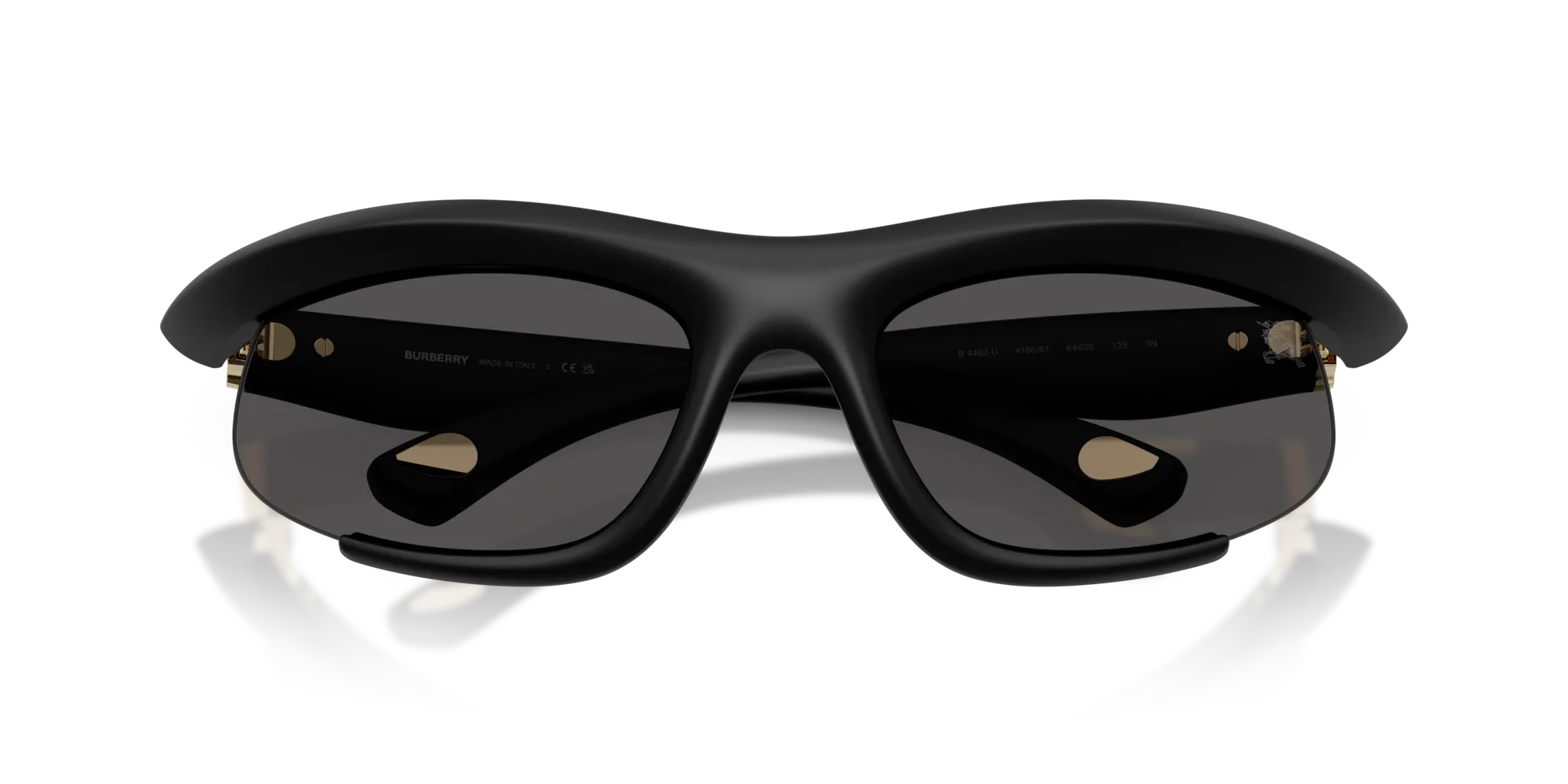 Burberry BE4462 418687 Occhiali da sole Iniettato Nero Grigio Geometrica Normale - immagine 2