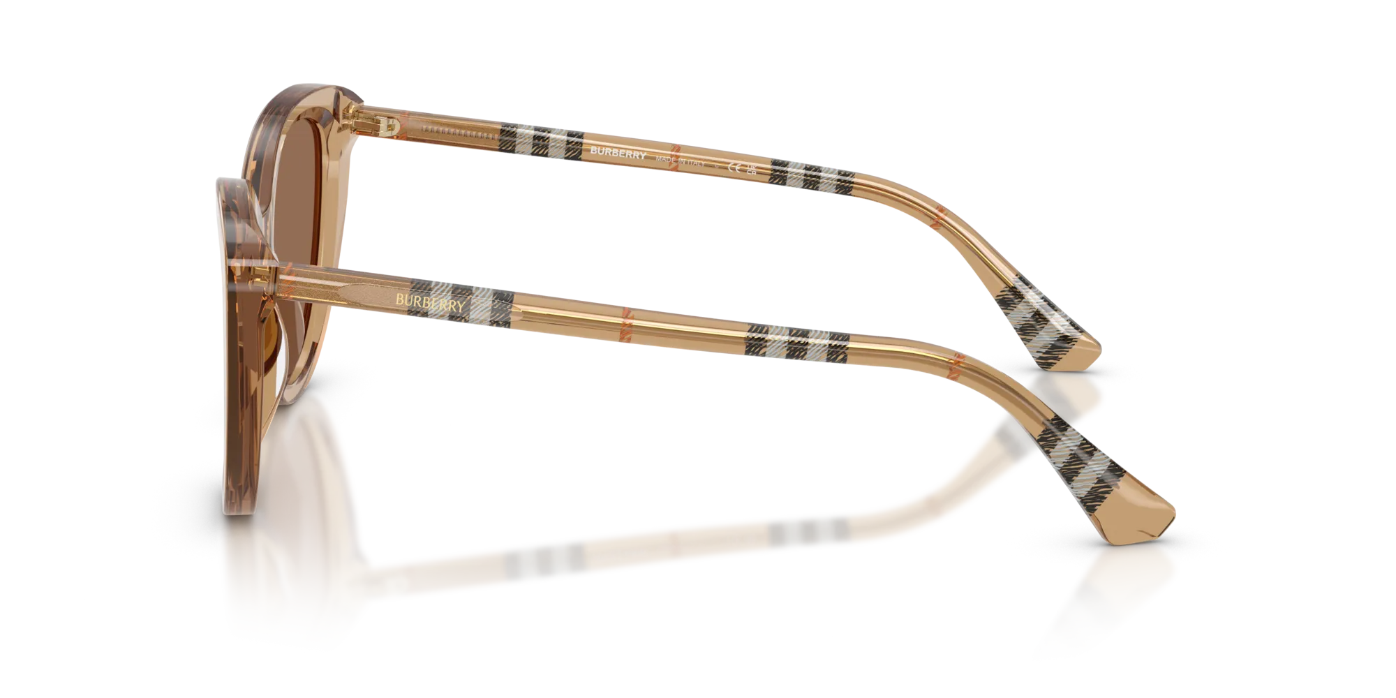 Burberry BE4457 416473 Occhiali da sole Acetato Beige Marrone Cat Eye Normale - immagine 4