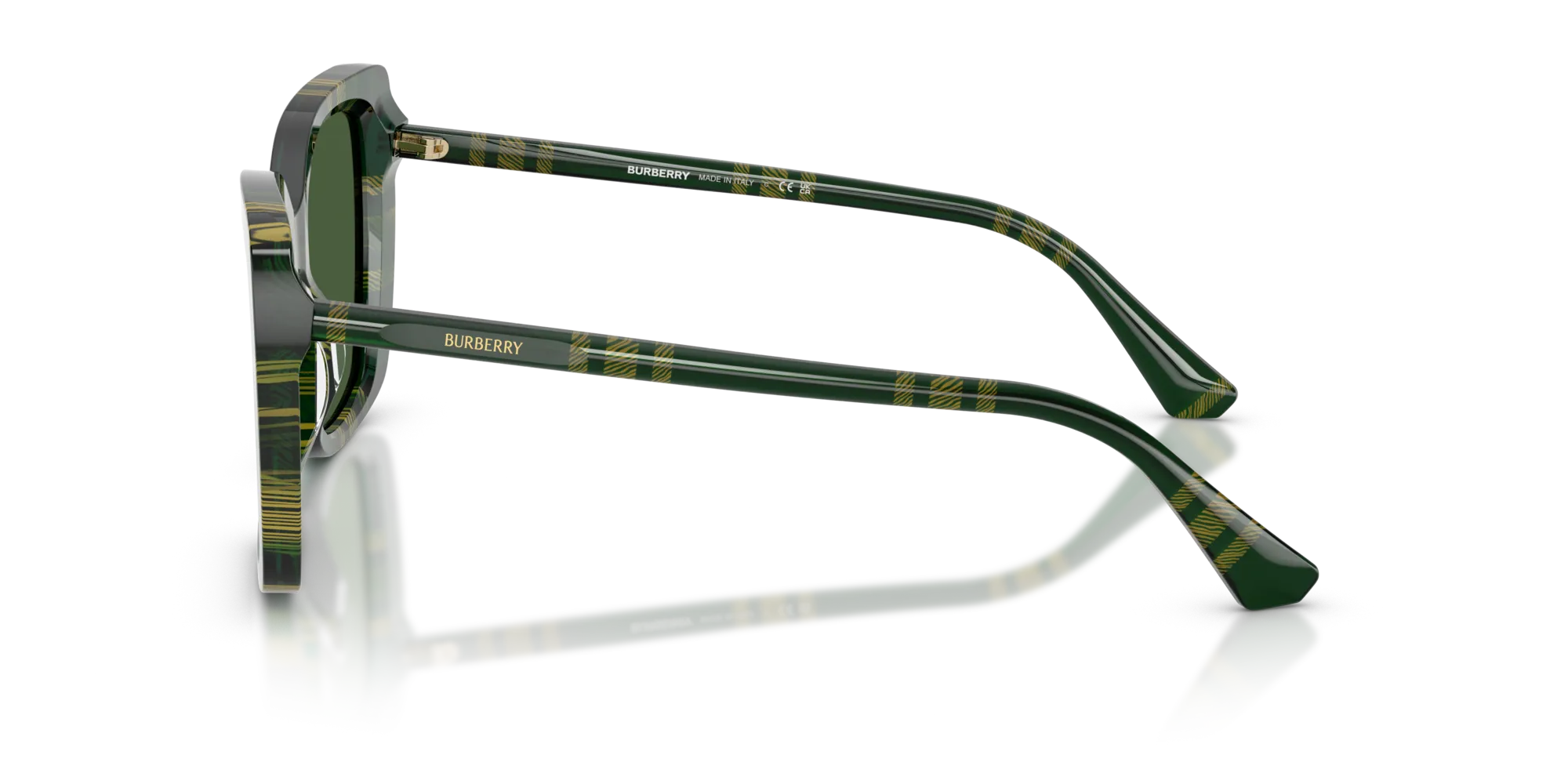 Burberry BE4456 416971 Occhiali da sole Acetato Verde Verde Squadrata Normale - immagine 4