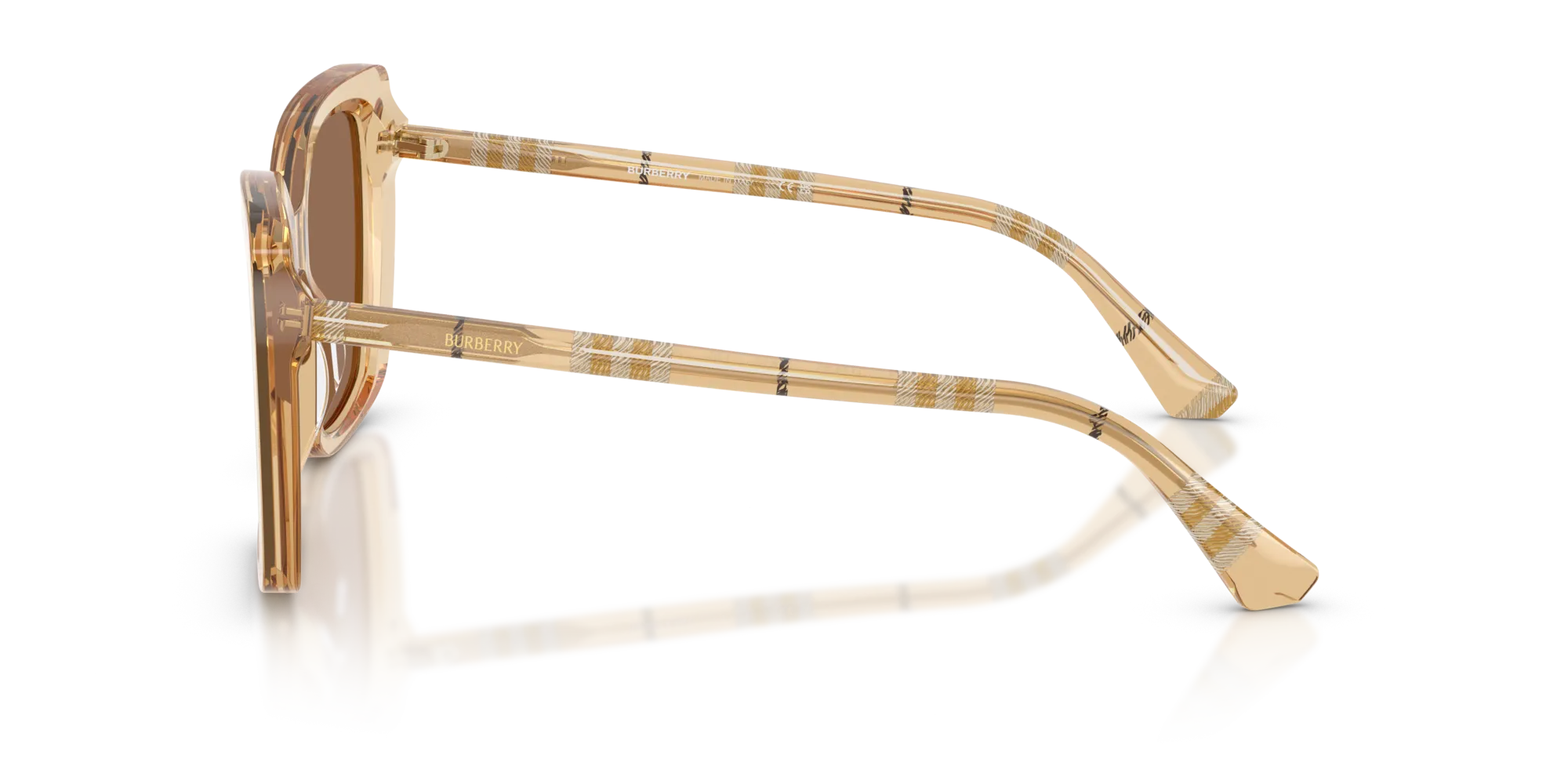 Burberry BE4456 416773 Occhiali da sole Acetato Beige Marrone Squadrata Normale - immagine 4