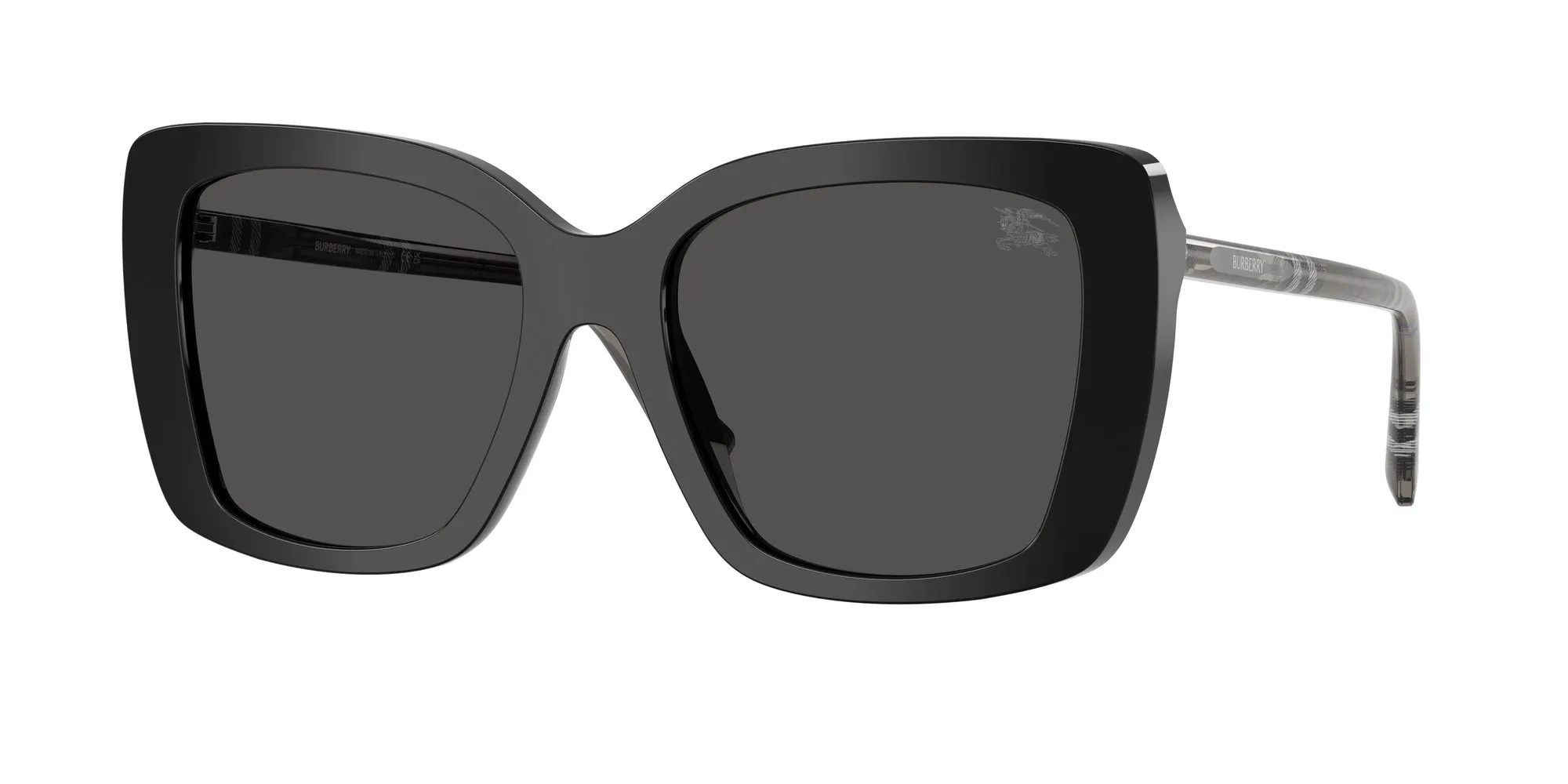 Burberry BE4456 416587 Occhiali da sole Acetato Nero Grigio Squadrata Normale - immagine 1