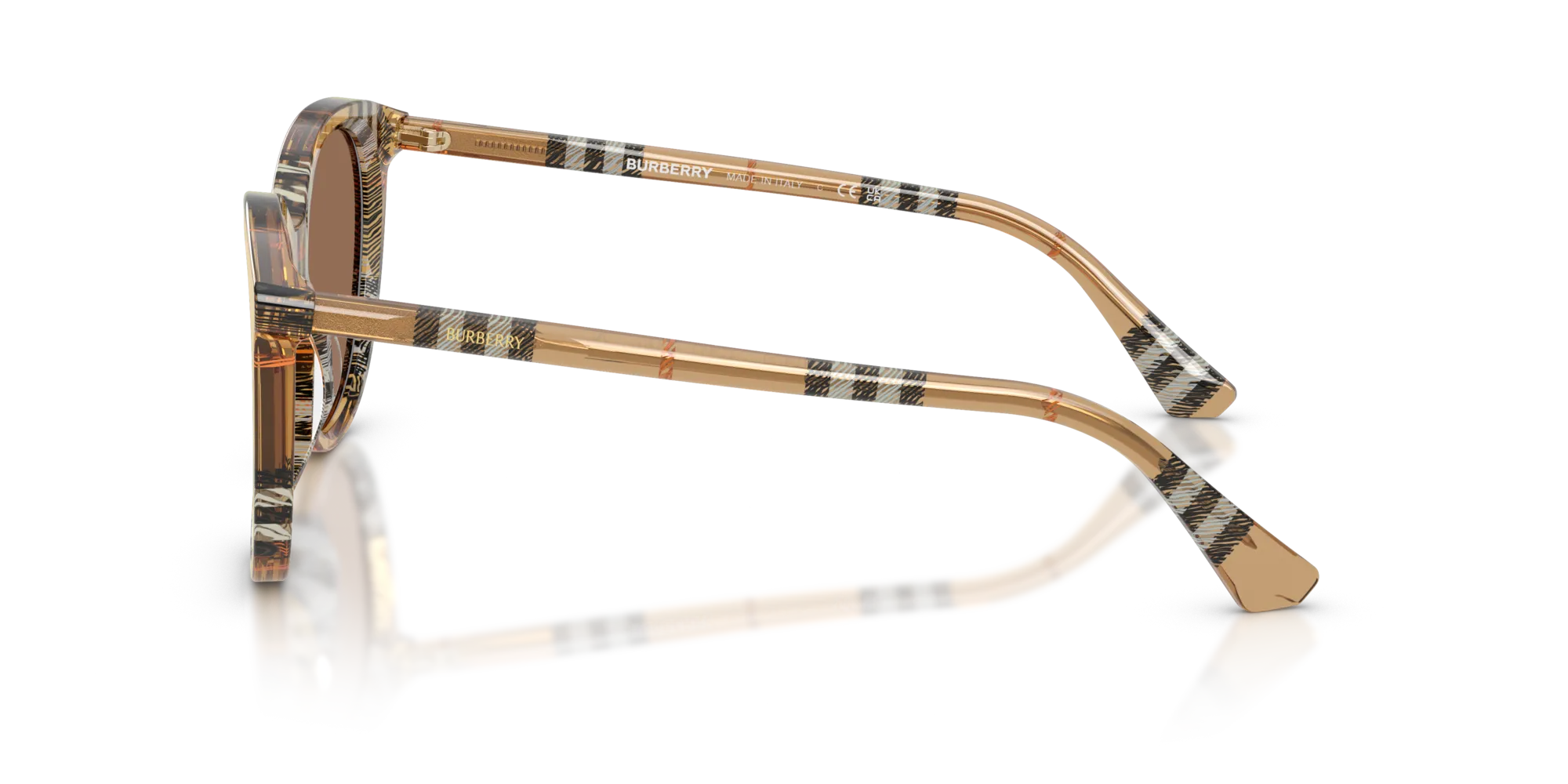 Burberry BE4455 416373 Occhiali da sole Acetato Marrone Marrone Pantos Normale - immagine 4