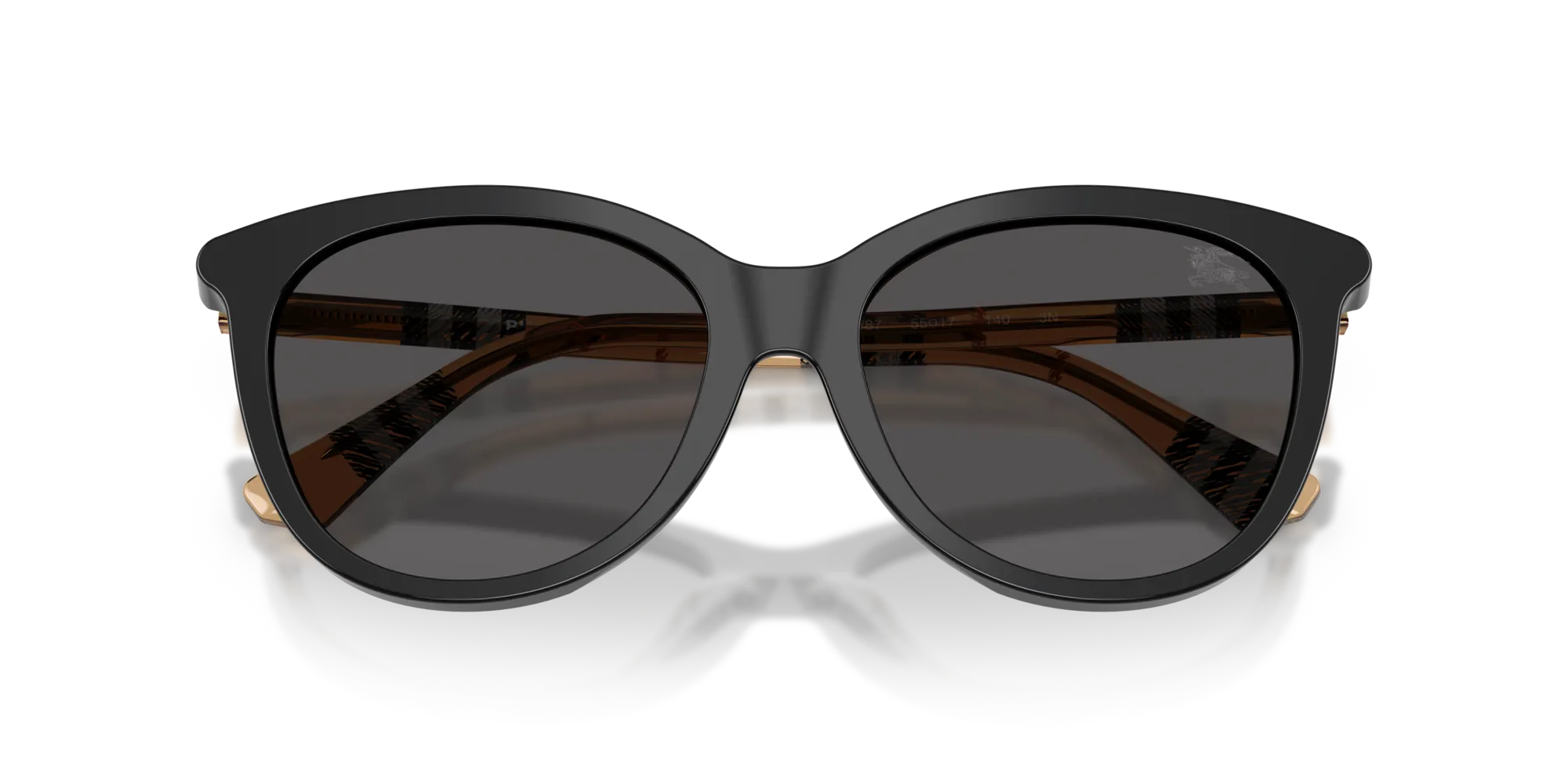 Burberry BE4455 416187 Occhiali da sole Acetato Nero Grigio Pantos Normale - immagine 2