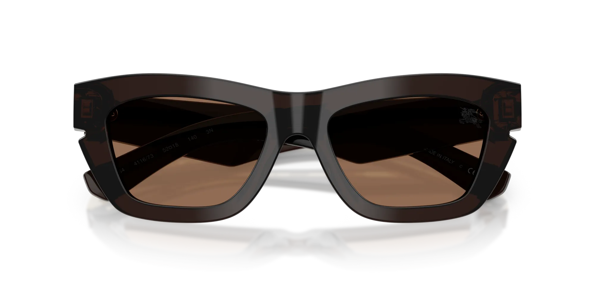 Burberry BE4454 411673 Occhiali da sole Acetato Marrone Marrone Cat Eye Normale - immagine 2