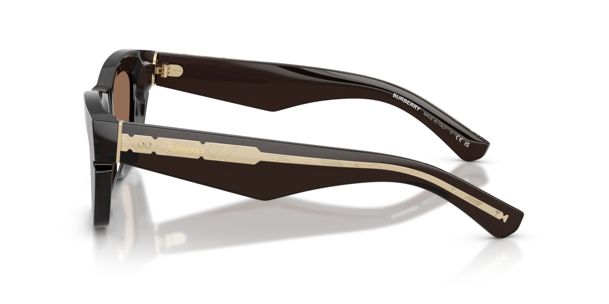 Burberry BE4454 411673 Occhiali da sole Acetato Marrone Marrone Cat Eye Normale - immagine 4