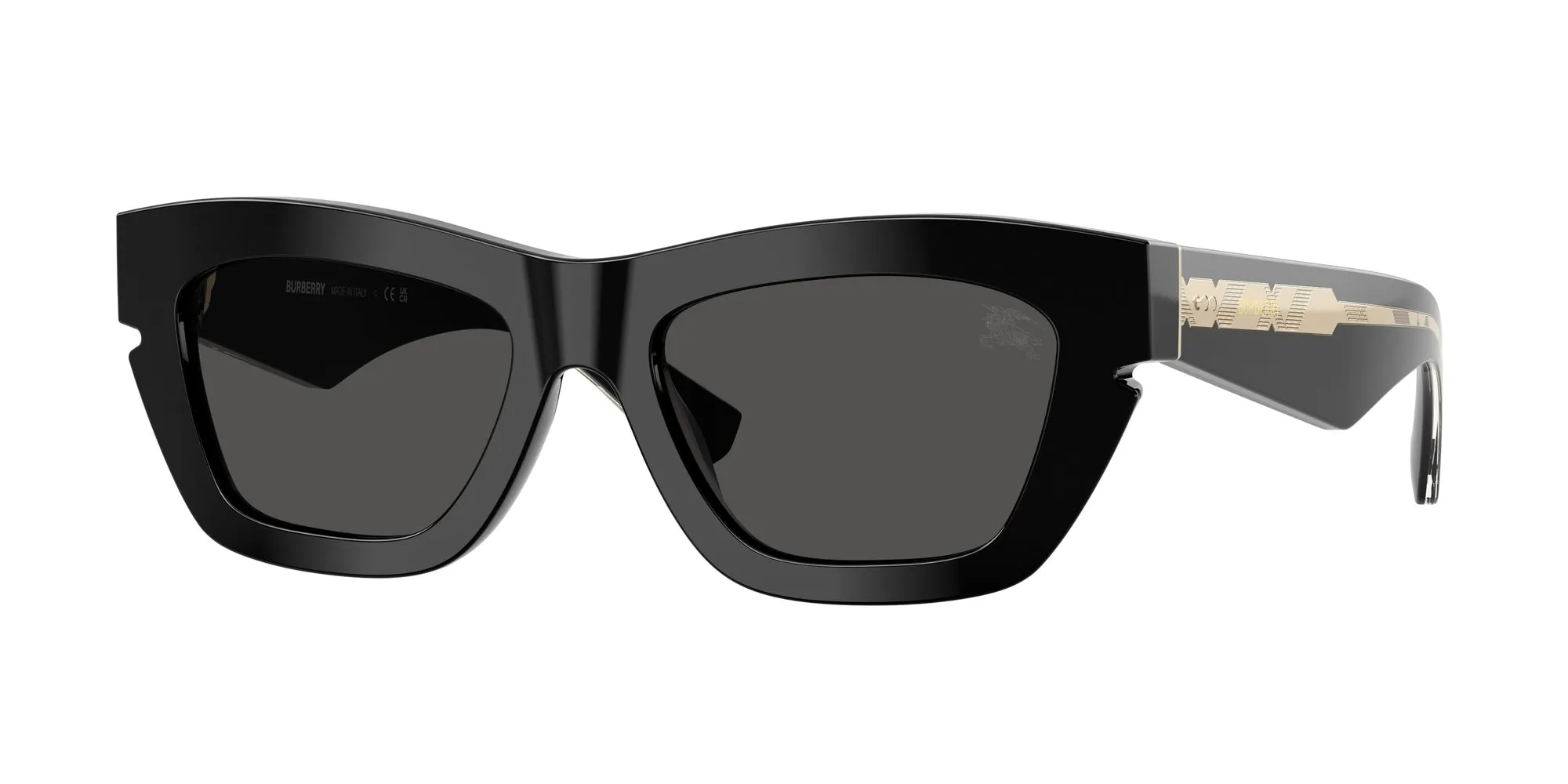 Burberry BE4454 300187 Occhiali da sole Acetato Nero Grigio Cat Eye Normale - immagine 1