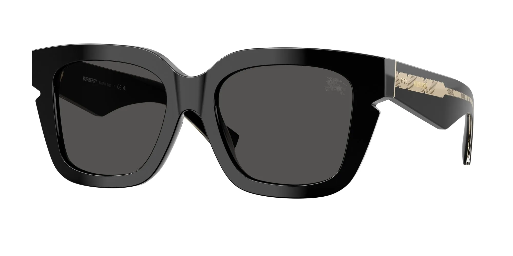 Burberry BE4453 300187 Occhiali da sole Acetato Nero Grigio Squadrata Normale - immagine 1