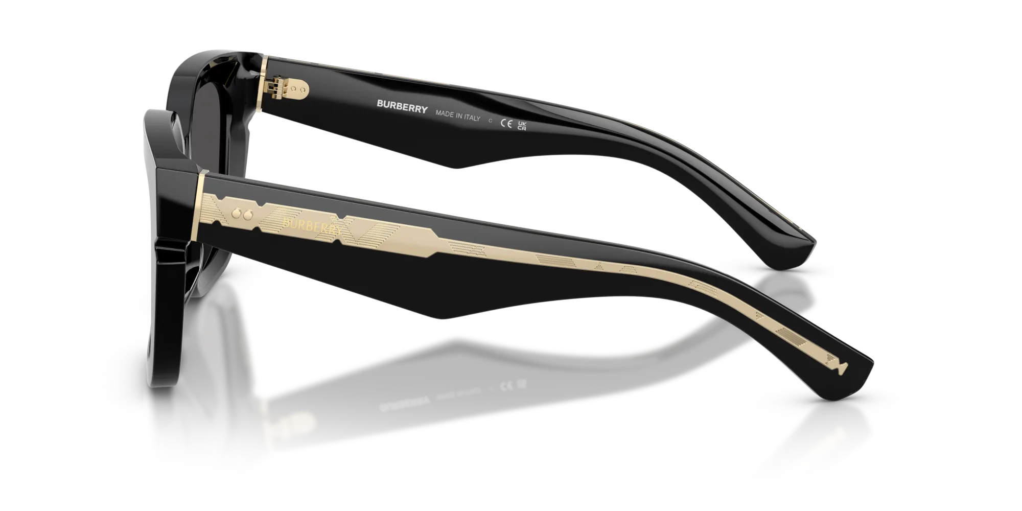 Burberry BE4453 300187 Occhiali da sole Acetato Nero Grigio Squadrata Normale - immagine 4