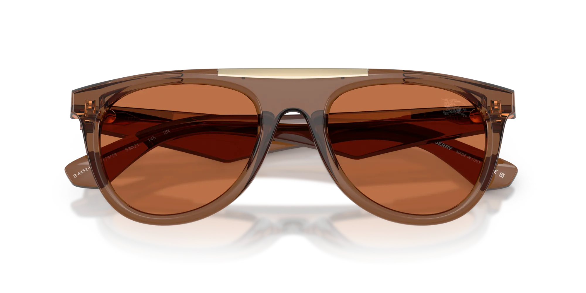 Burberry BE4452U 417373 Occhiali da sole Iniettato Marrone Marrone Pilot Normale - immagine 2