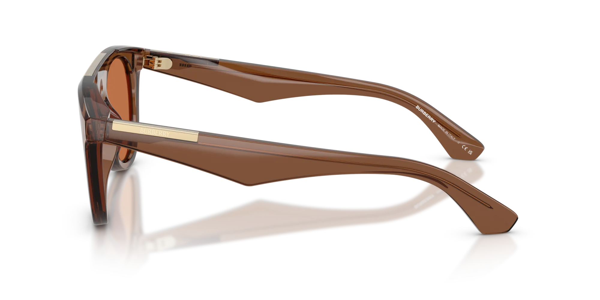Burberry BE4452U 417373 Occhiali da sole Iniettato Marrone Marrone Pilot Normale - immagine 4