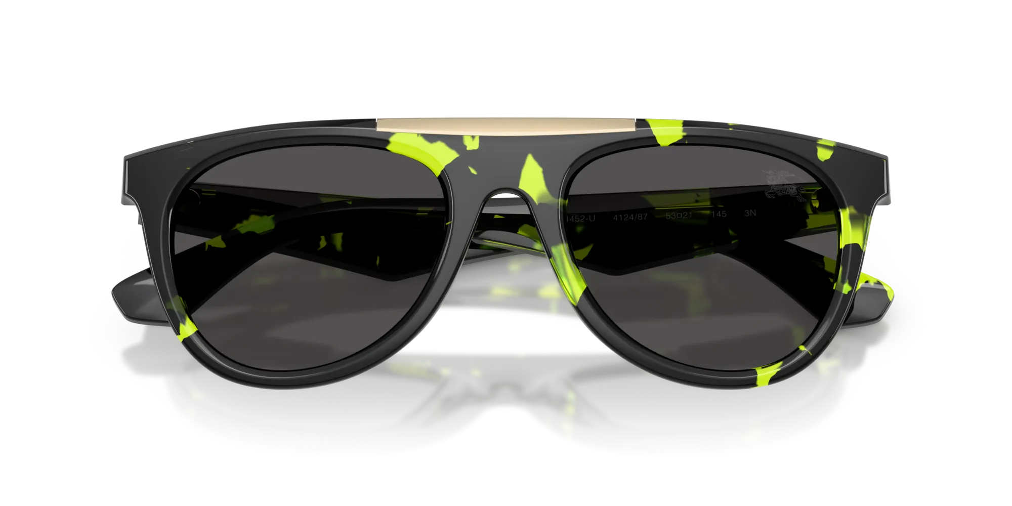 Burberry BE4452U 412487 Occhiali da sole Iniettato Verde Grigio Pilot Normale - immagine 2