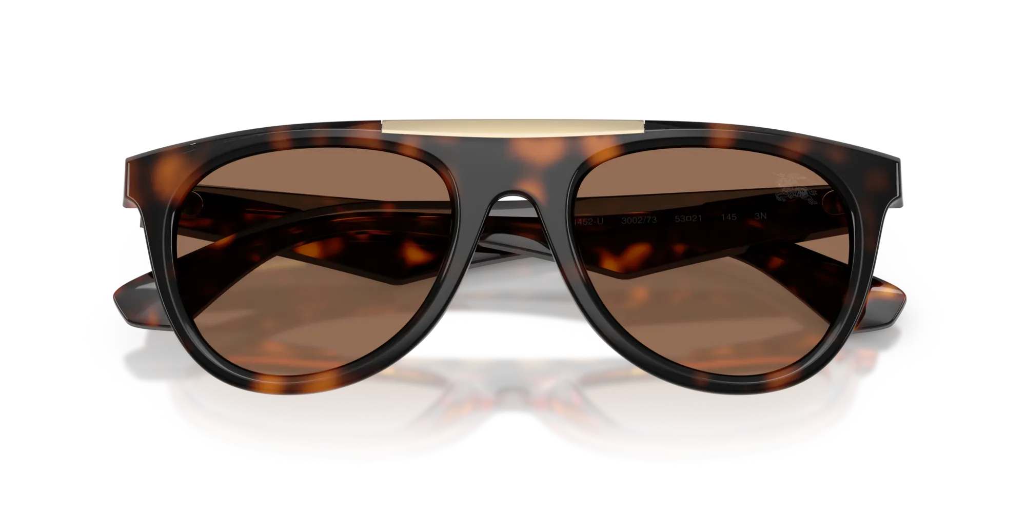 Burberry BE4452U 300273 Occhiali da sole Iniettato Marrone Marrone Pilot Normale - immagine 2