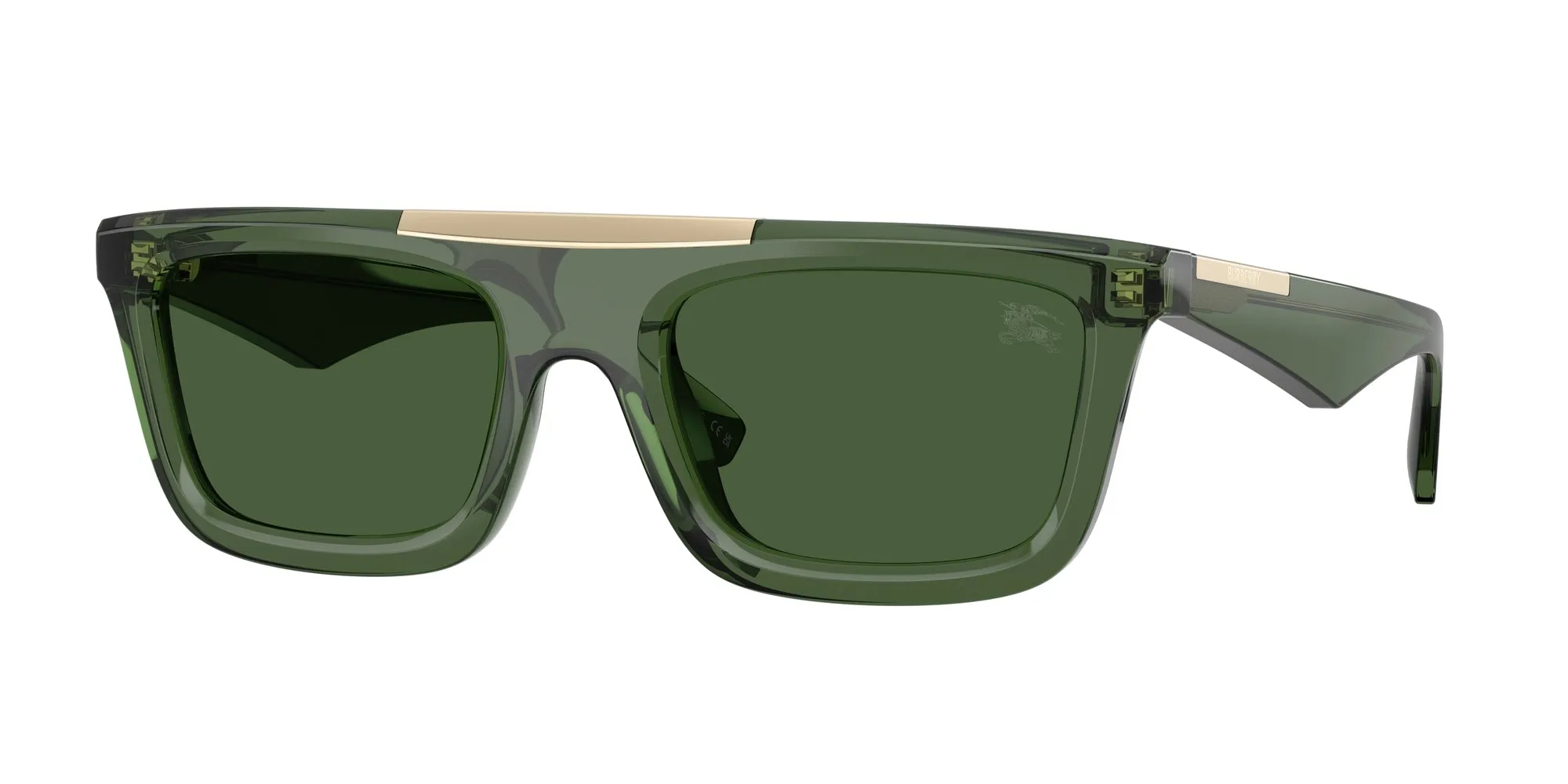 Burberry BE4451U 417471 Occhiali da sole Iniettato Verde Verde Squadrata Normale - immagine 1