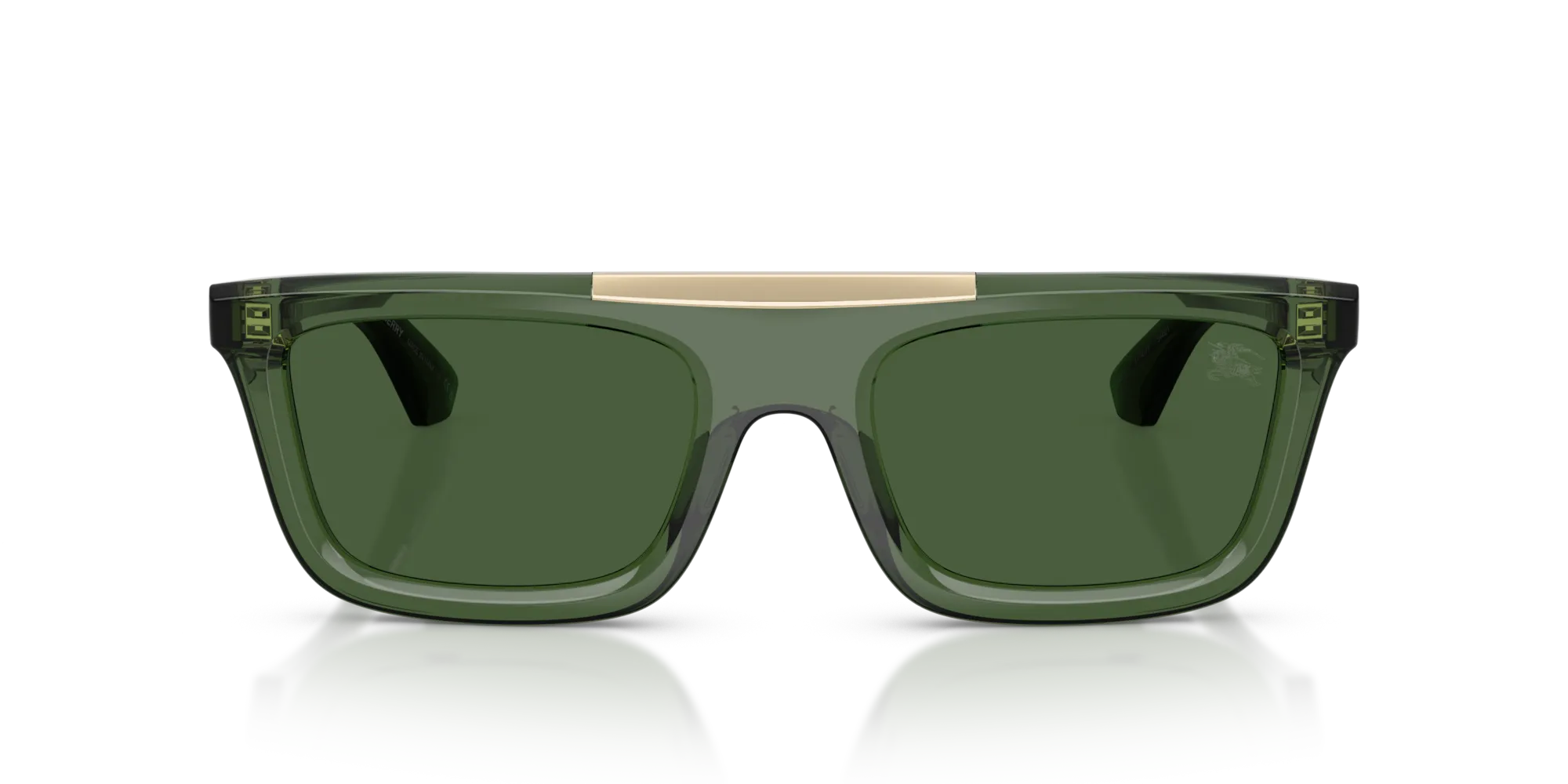 Burberry BE4451U 417471 Occhiali da sole Iniettato Verde Verde Squadrata Normale - immagine 3