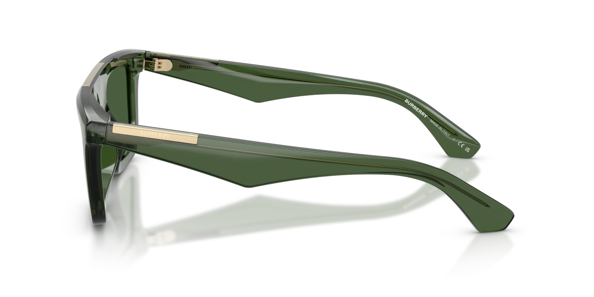 Burberry BE4451U 417471 Occhiali da sole Iniettato Verde Verde Squadrata Normale - immagine 4