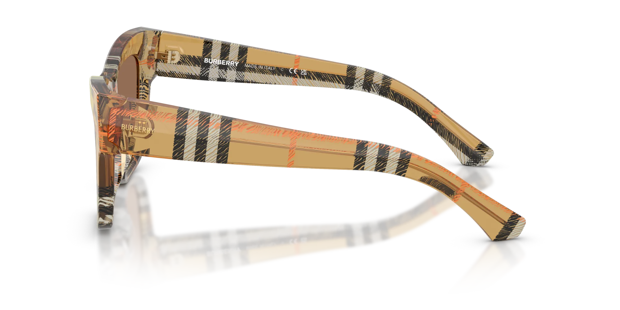 Burberry BE4449 414673 Occhiali da sole Acetato Marrone Marrone Squadrata Normale - immagine 4