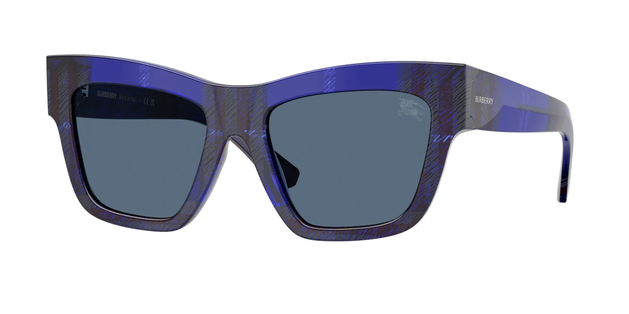Burberry BE4449 411480 Occhiali da sole Acetato Blu Blu Squadrata Normale - immagine 1
