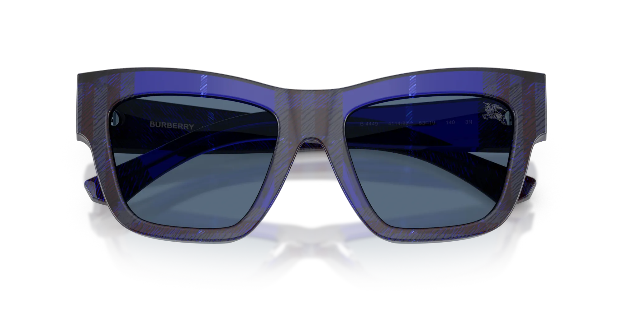 Burberry BE4449 411480 Occhiali da sole Acetato Blu Blu Squadrata Normale - immagine 2