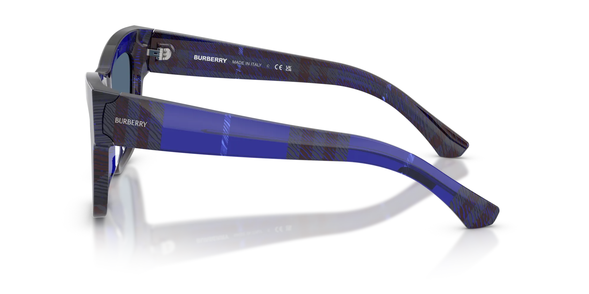 Burberry BE4449 411480 Occhiali da sole Acetato Blu Blu Squadrata Normale - immagine 4