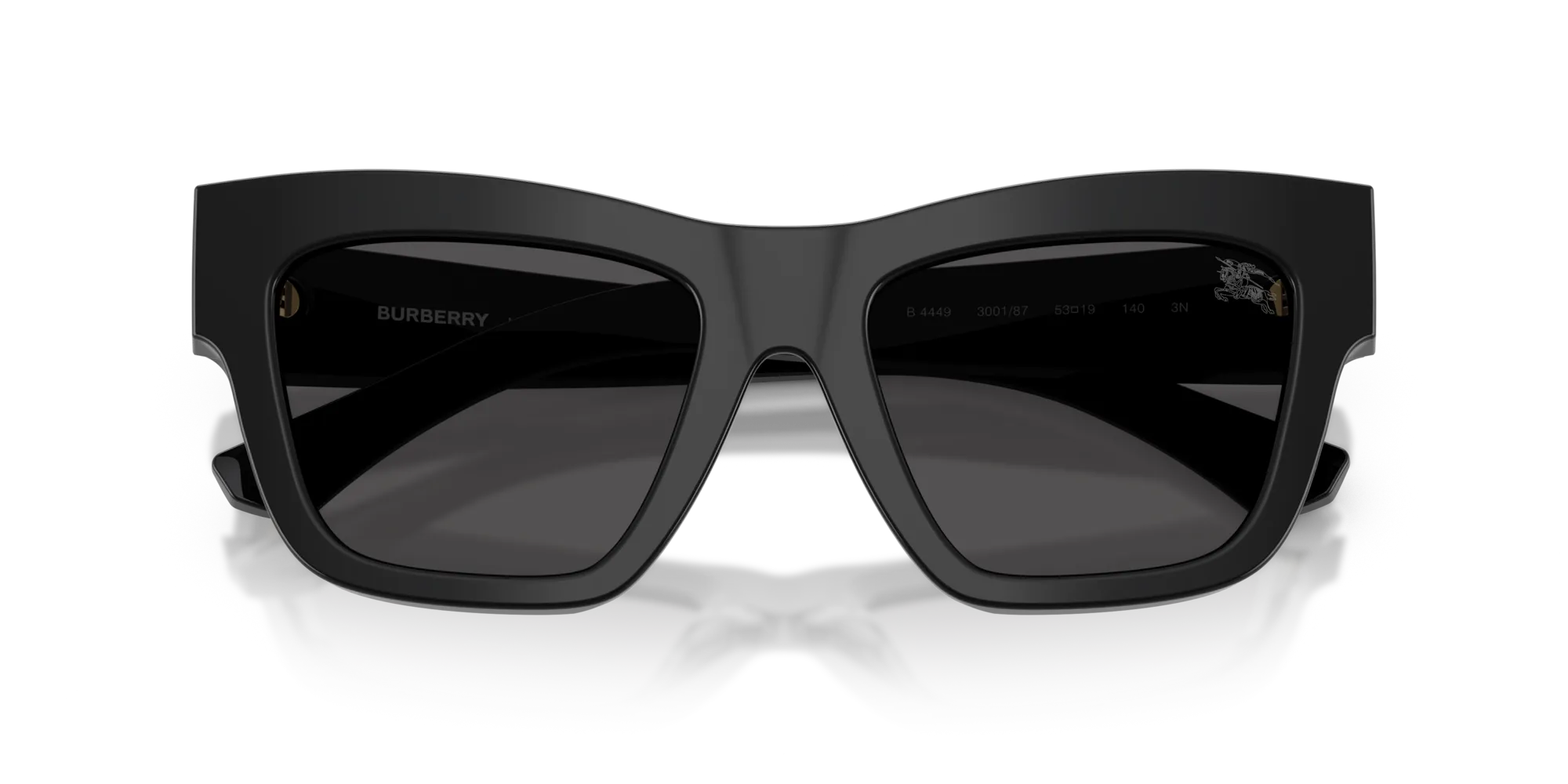 Burberry BE4449 300187 Occhiali da sole Acetato Nero Grigio Squadrata Normale - immagine 2