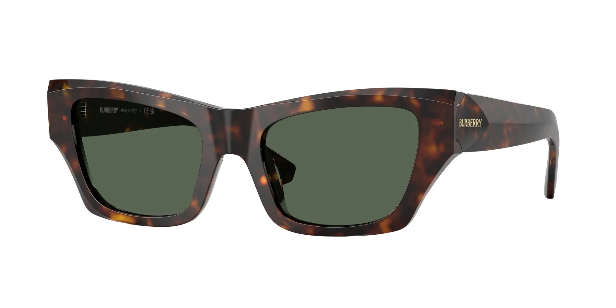 Burberry BE4441U 300271 Occhiali da sole Acetato Marrone Verde Cat Eye Normale - immagine 1