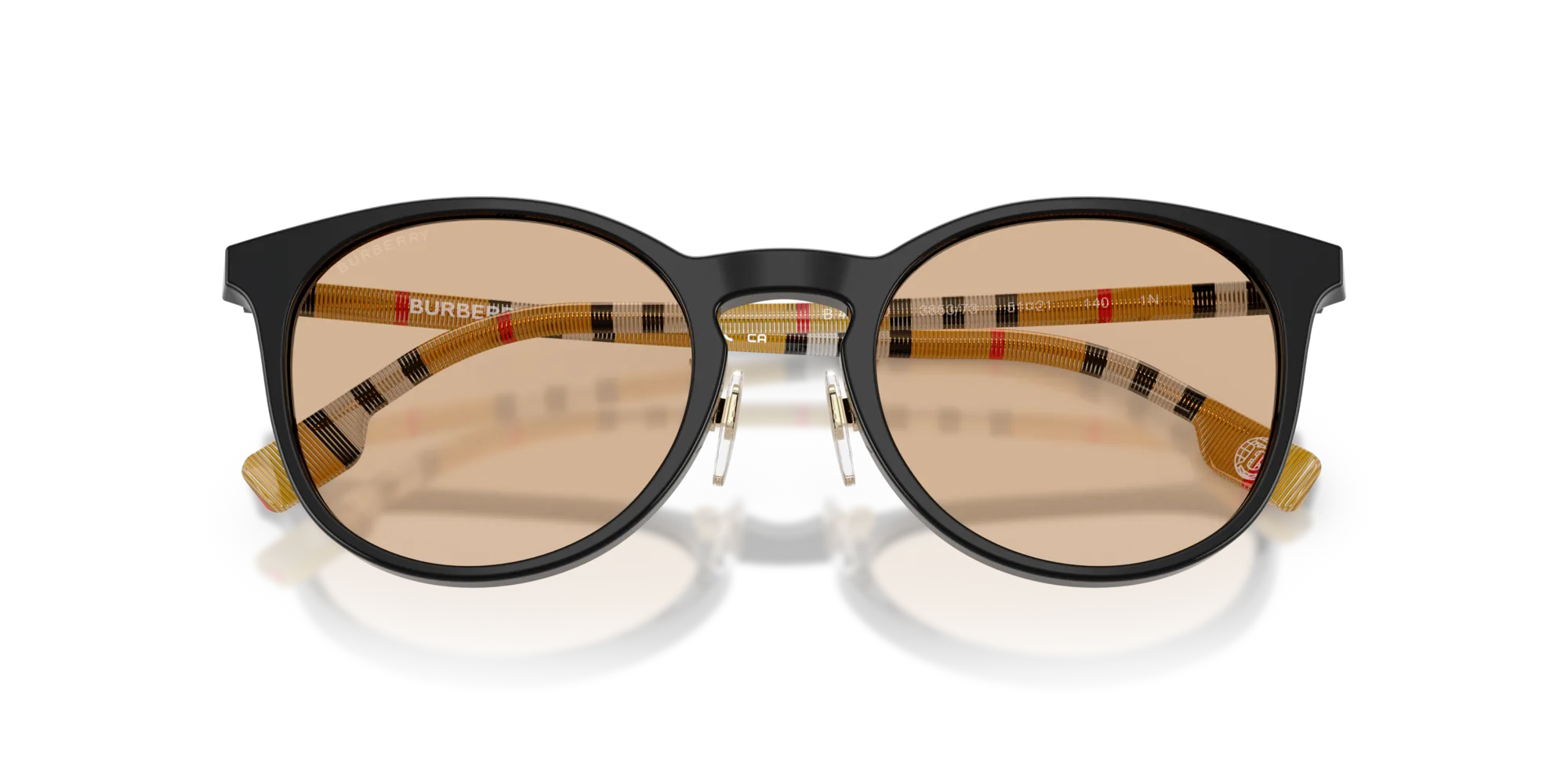 Burberry BE4380D 385373 Occhiali da sole Acetato Nero Marrone Rotonda Normale - immagine 2