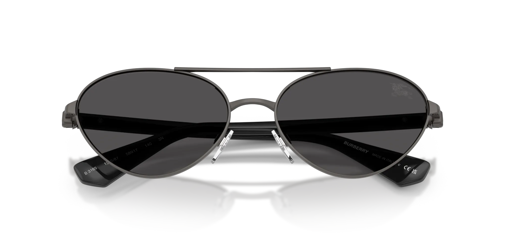 Burberry BE3165 131687 Occhiali da sole Metallo Grigio Grigio Geometrica Normale - immagine 2