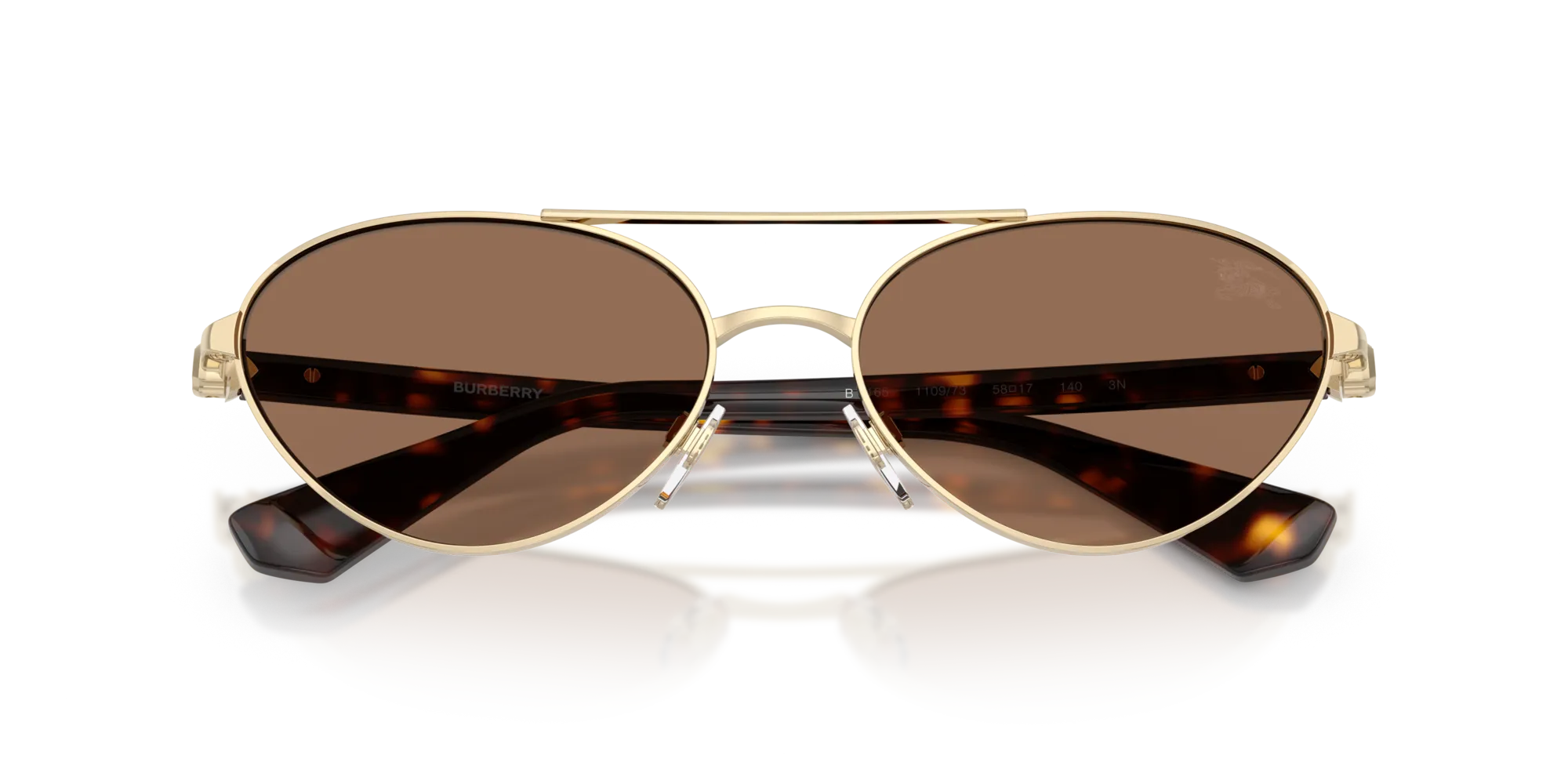 Burberry BE3165 110973 Occhiali da sole Metallo Oro Marrone Geometrica Normale - immagine 2
