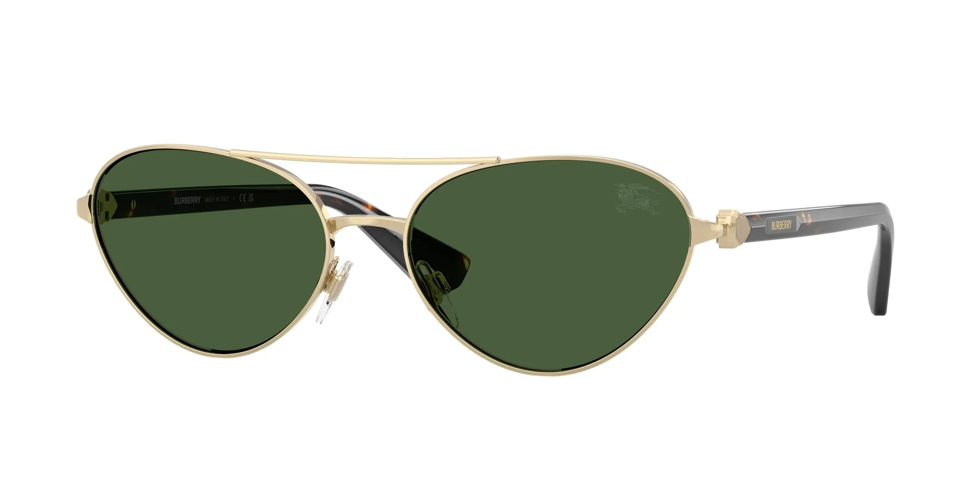 Burberry BE3165 110971 Occhiali da sole Metallo Oro Verde Geometrica Normale - immagine 1