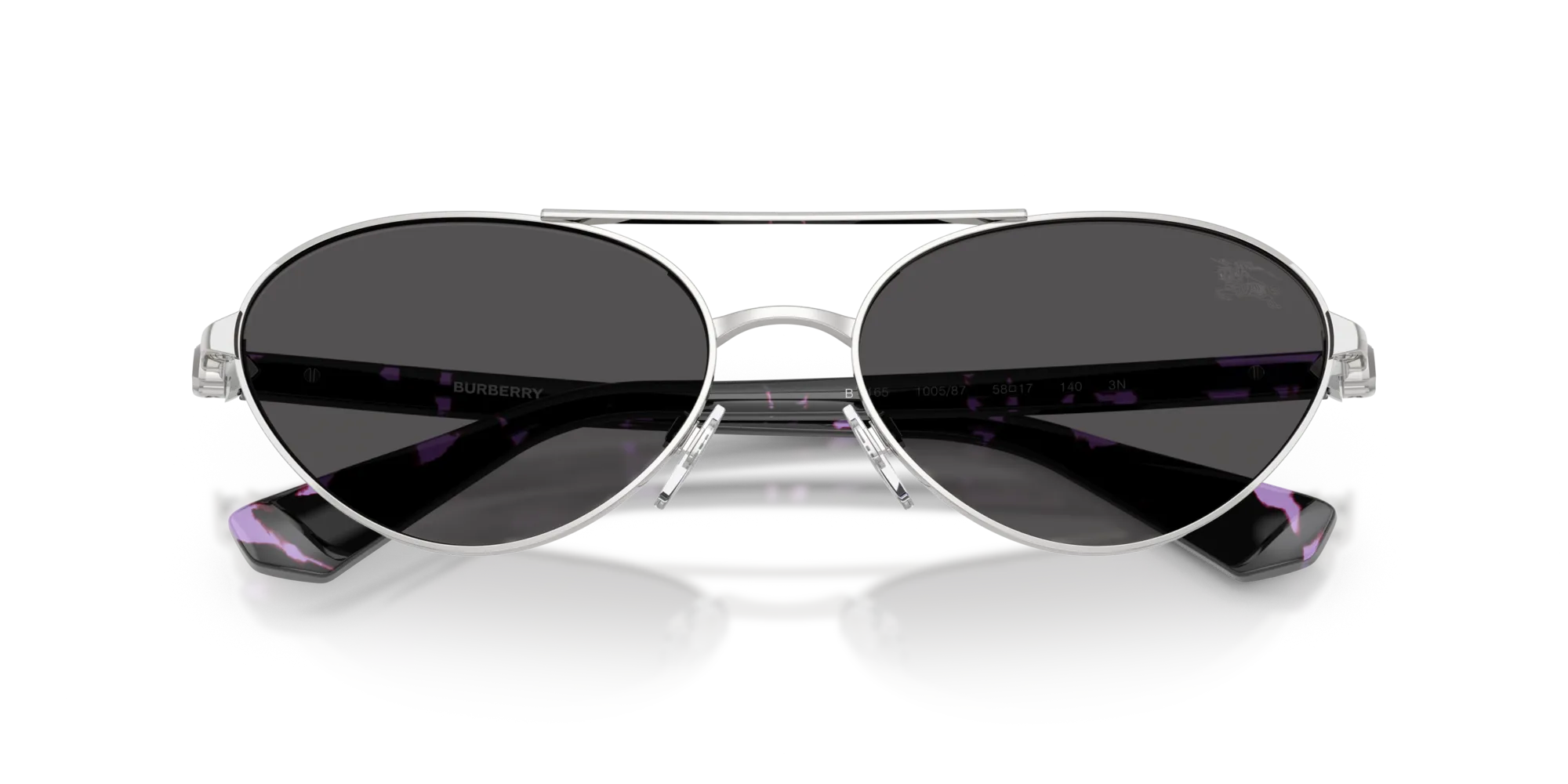 Burberry BE3165 100587 Occhiali da sole Metallo Argento Grigio Geometrica Normale - immagine 2