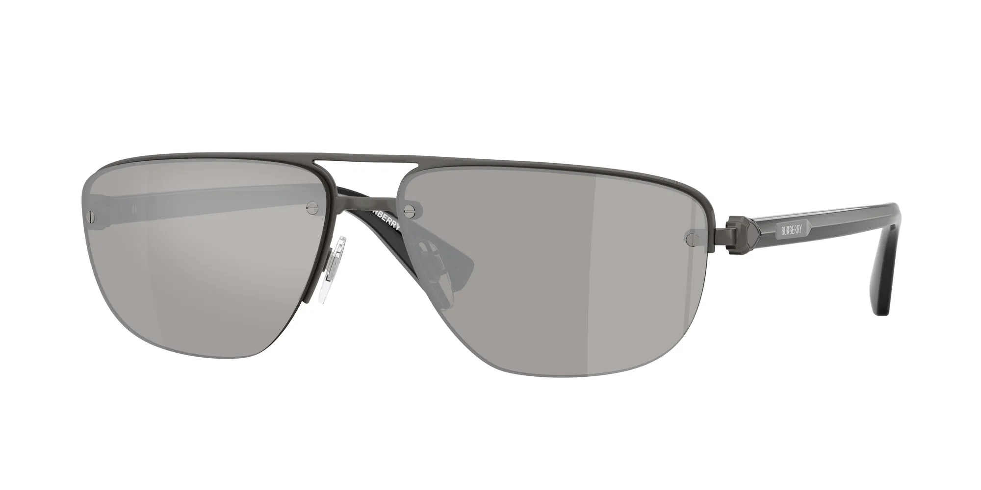 Burberry BE3164 13166G Occhiali da sole Metallo Grigio Grigio Geometrica Specchiate - immagine 1