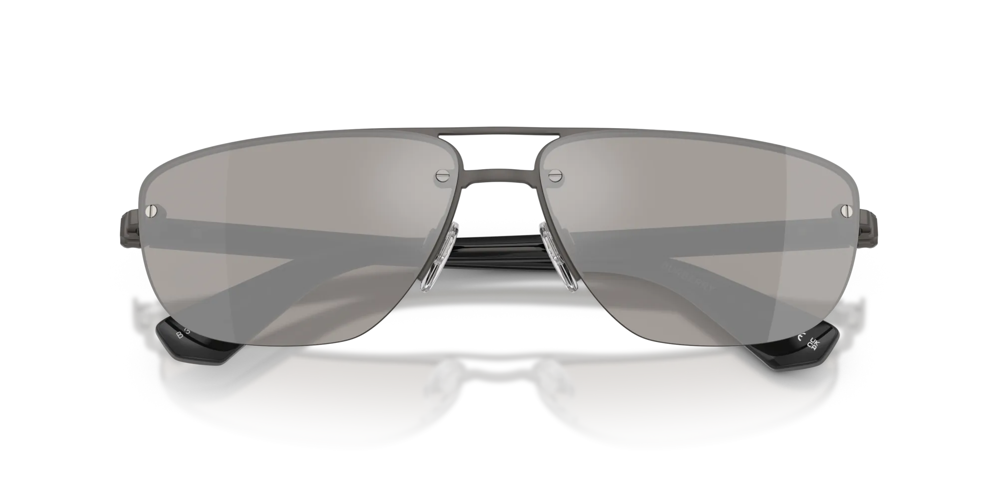 Burberry BE3164 13166G Occhiali da sole Metallo Grigio Grigio Geometrica Specchiate - immagine 2