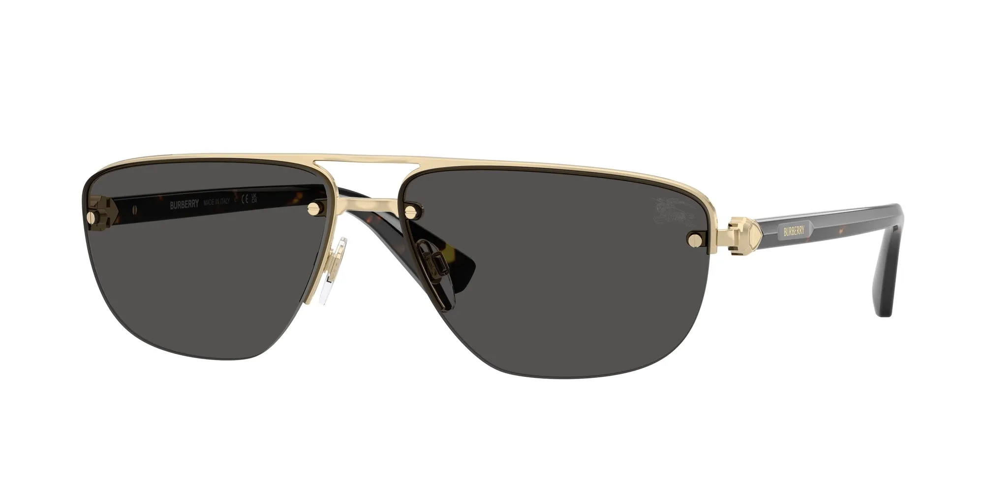 Burberry BE3164 110987 Occhiali da sole Metallo Oro Grigio Geometrica Normale - immagine 1