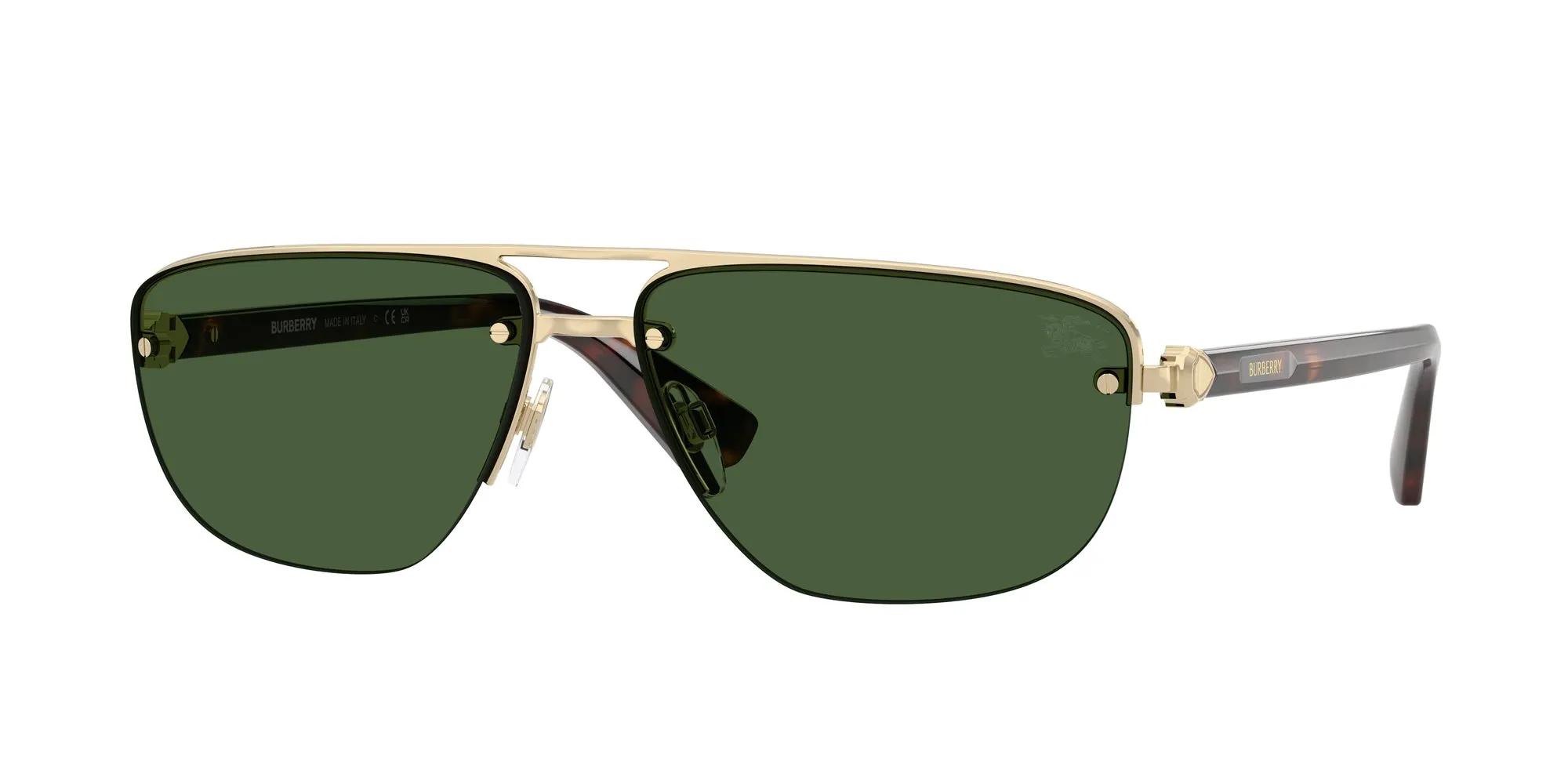 Burberry BE3164 110971 Occhiali da sole Metallo Oro Verde Geometrica Normale - immagine 1