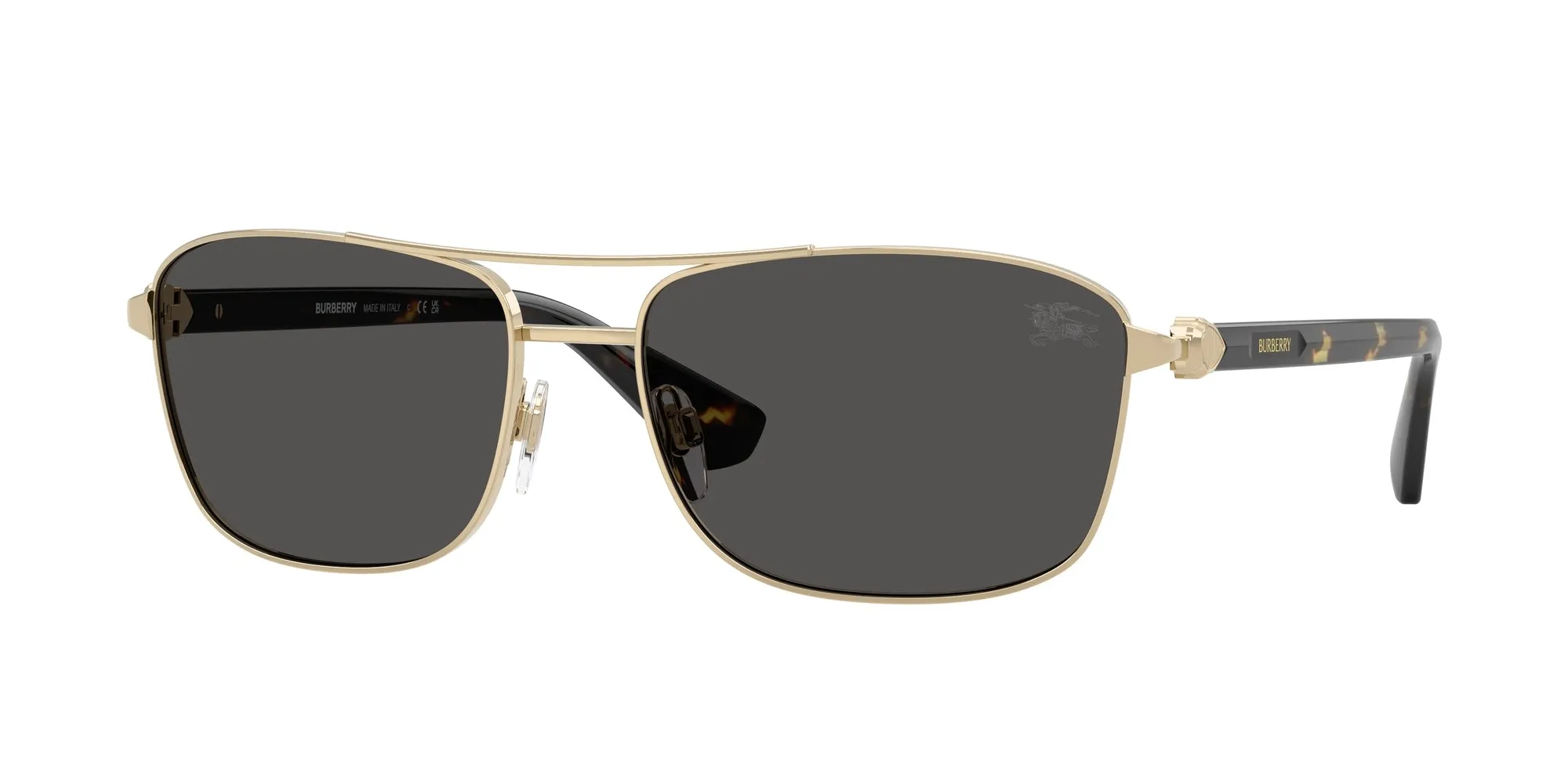 Burberry BE3163 110987 Occhiali da sole Metallo Oro Grigio Squadrata Normale - immagine 1