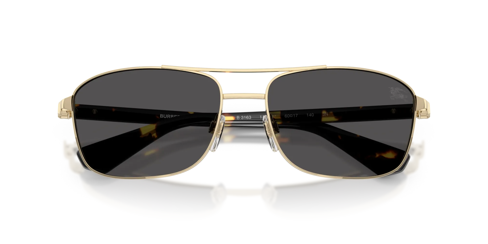 Burberry BE3163 110987 Occhiali da sole Metallo Oro Grigio Squadrata Normale - immagine 2