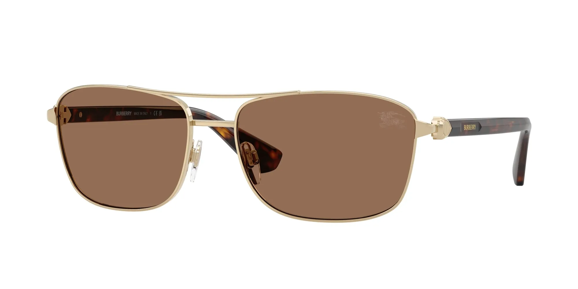 Burberry BE3163 110973 Occhiali da sole Metallo Oro Marrone Squadrata Normale - immagine 1