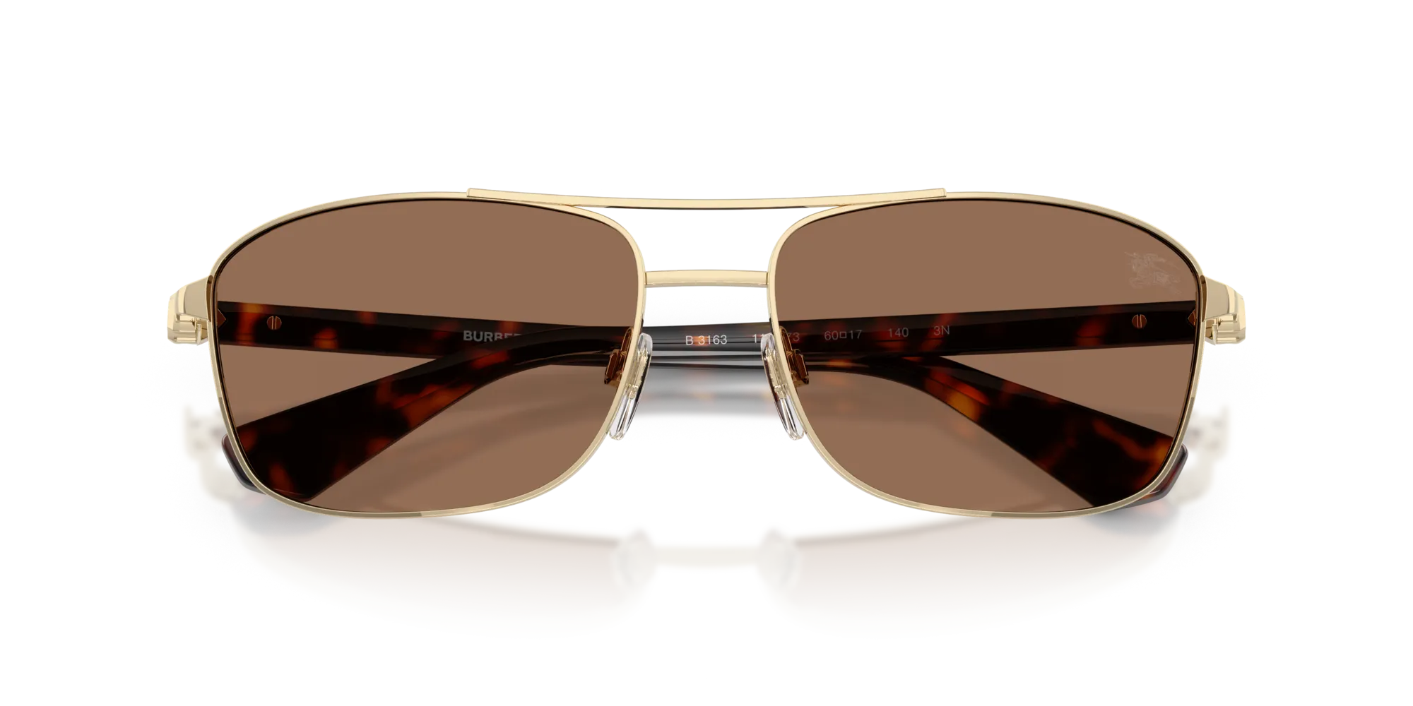 Burberry BE3163 110973 Occhiali da sole Metallo Oro Marrone Squadrata Normale - immagine 2