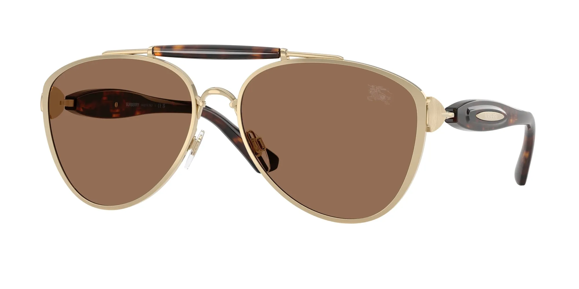 Burberry BE3160 110973 Occhiali da sole Metallo Oro Marrone Pilot Normale - immagine 1